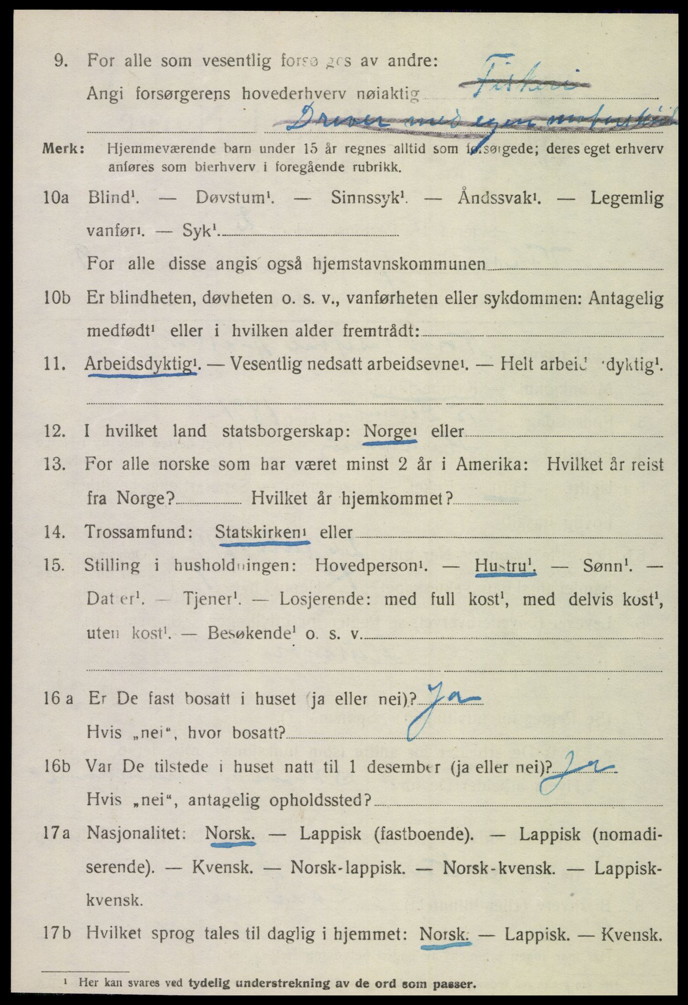 SAT, 1920 census for Vikna, 1920, p. 6444