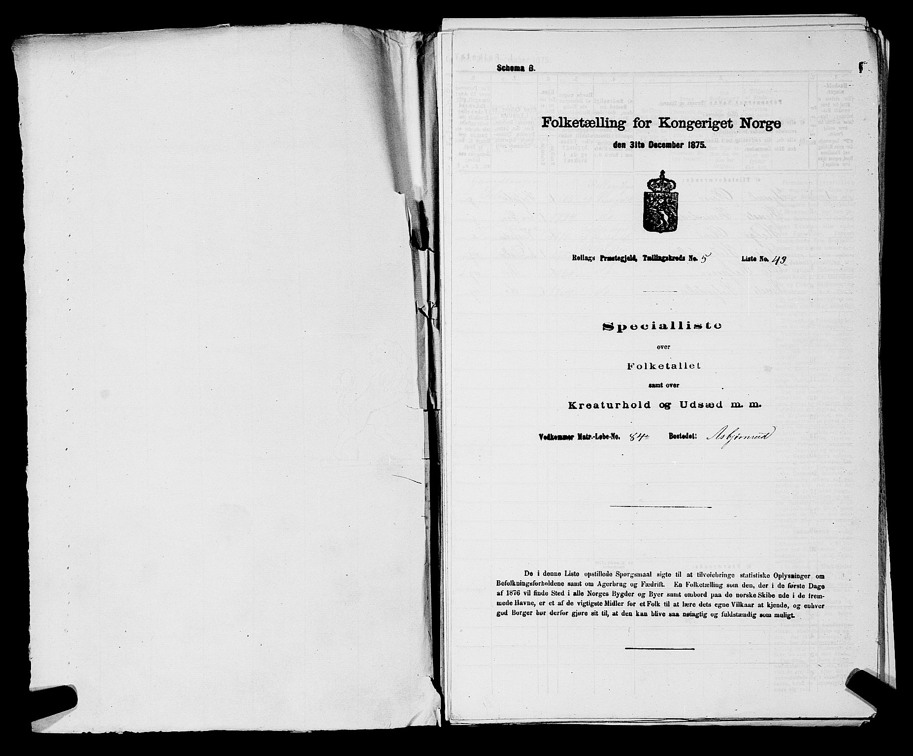 SAKO, 1875 census for 0632P Rollag, 1875, p. 283