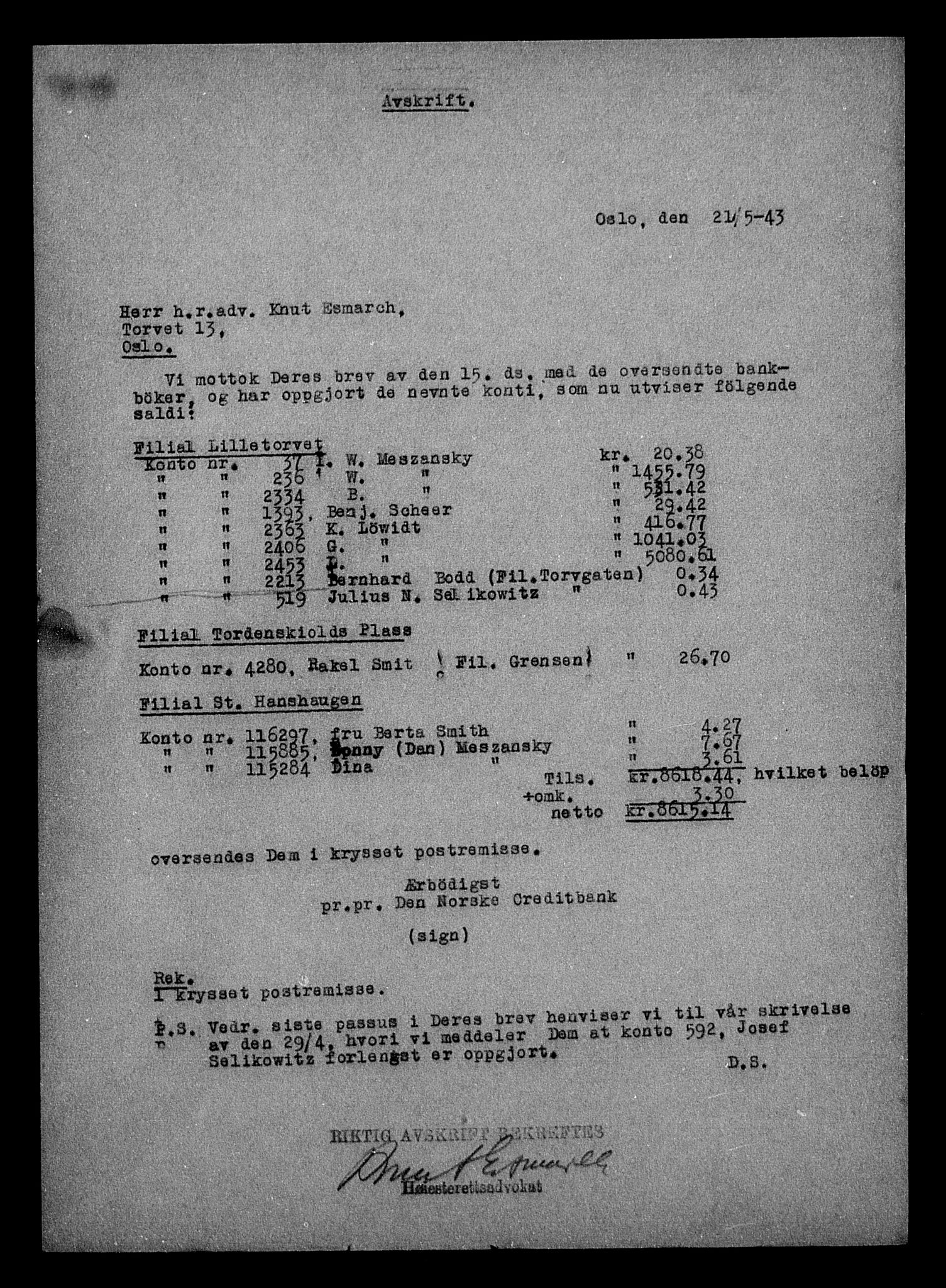 Justisdepartementet, Tilbakeføringskontoret for inndratte formuer, AV/RA-S-1564/H/Hc/Hcc/L0927: --, 1945-1947, p. 109