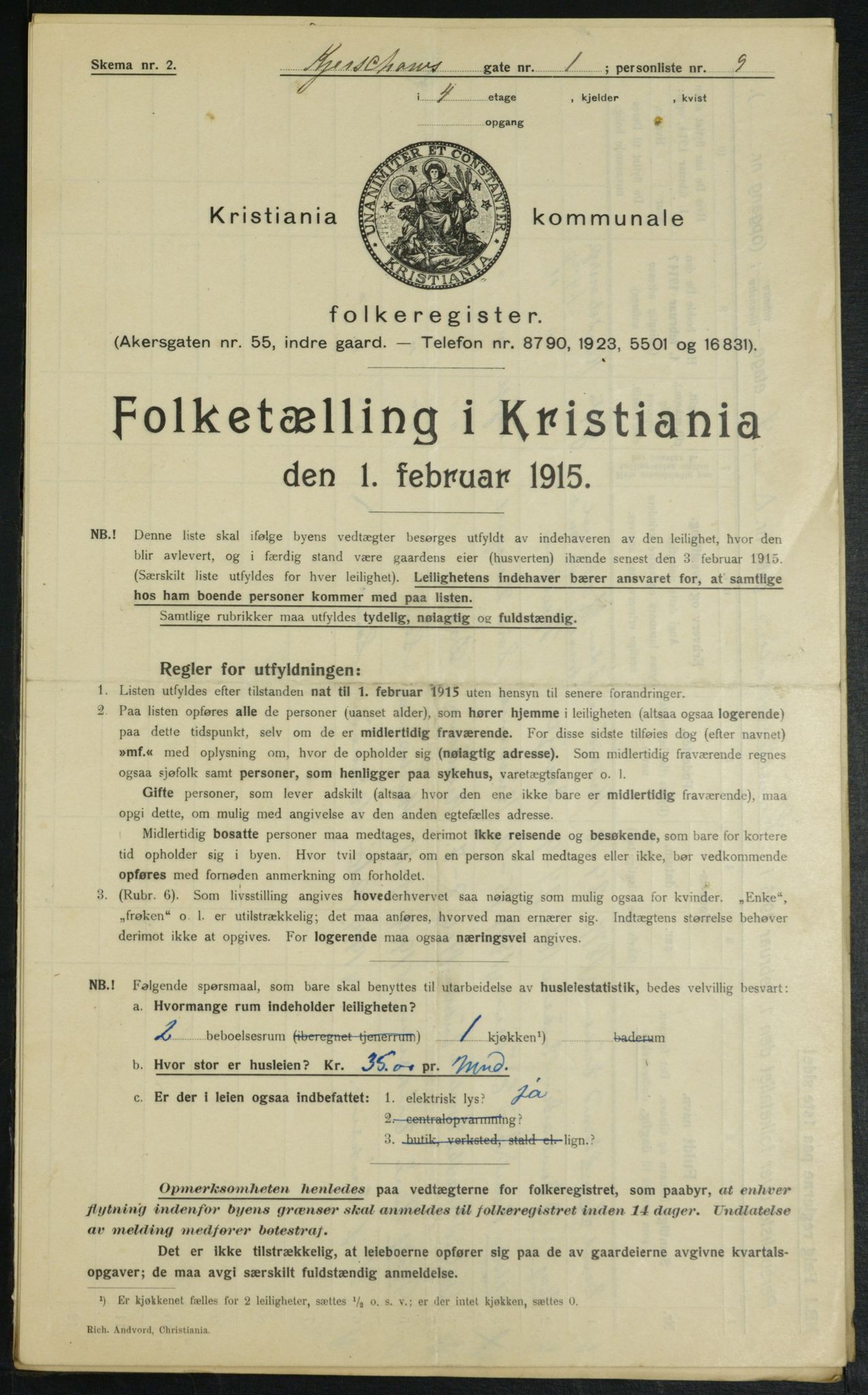 OBA, Municipal Census 1915 for Kristiania, 1915, p. 48920