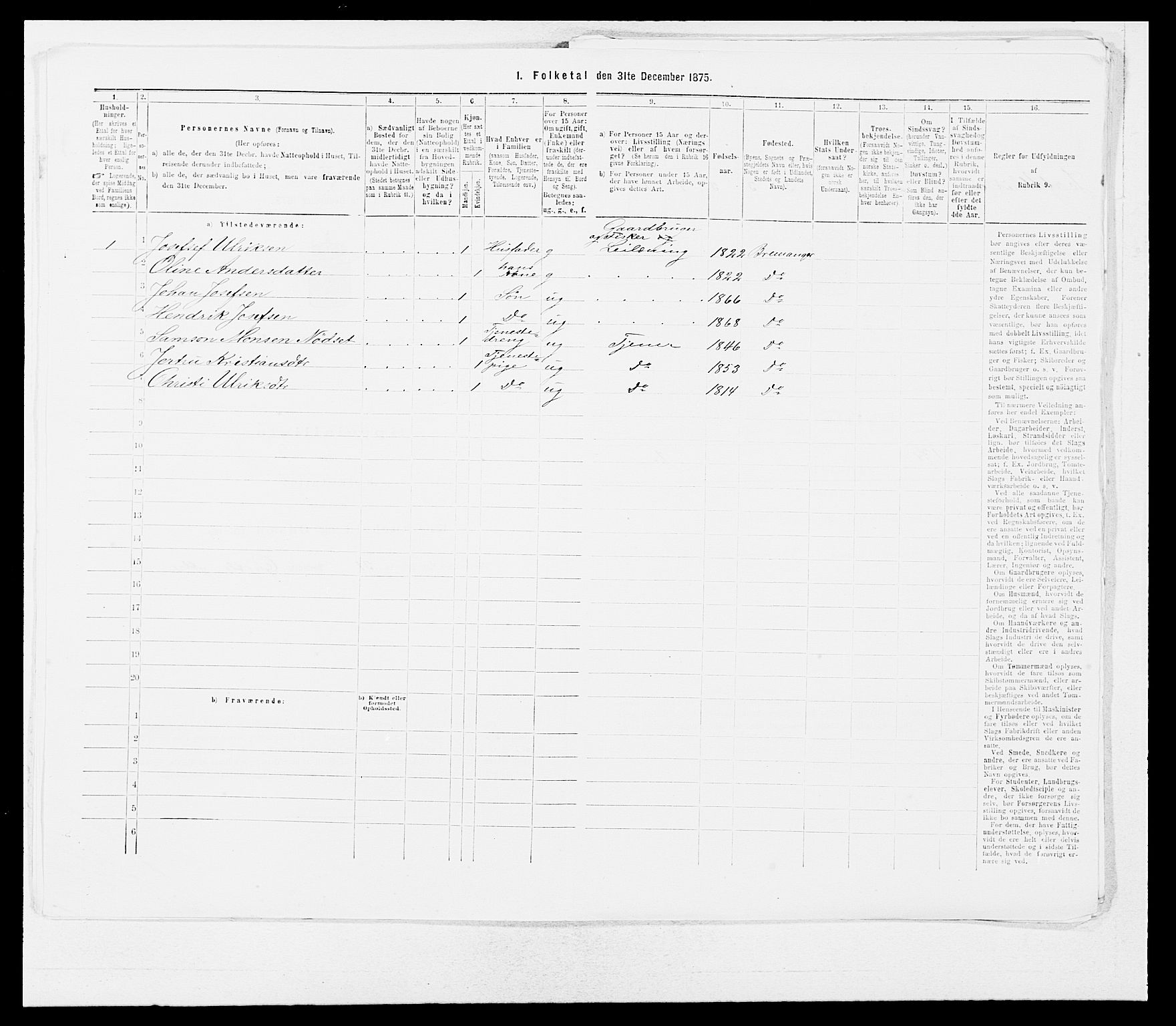 SAB, 1875 Census for 1438P Bremanger, 1875, p. 180