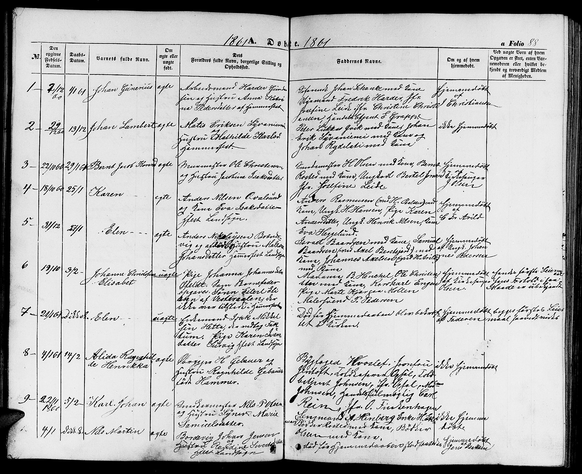 Hammerfest sokneprestkontor, SATØ/S-1347/H/Hb/L0002.klokk: Parish register (copy) no. 2, 1851-1861, p. 88