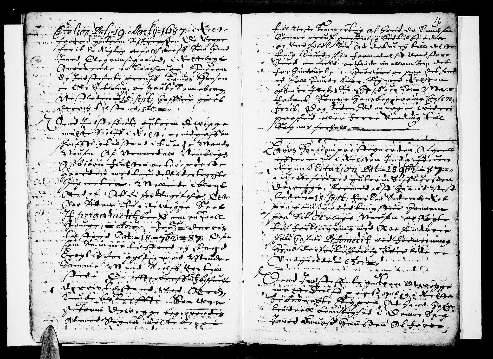 Ringerike og Hallingdal sorenskriveri, AV/SAKO-A-81/F/Fa/Fab/L0016: Tingbok - Sorenskriveriet, 1688, p. 10