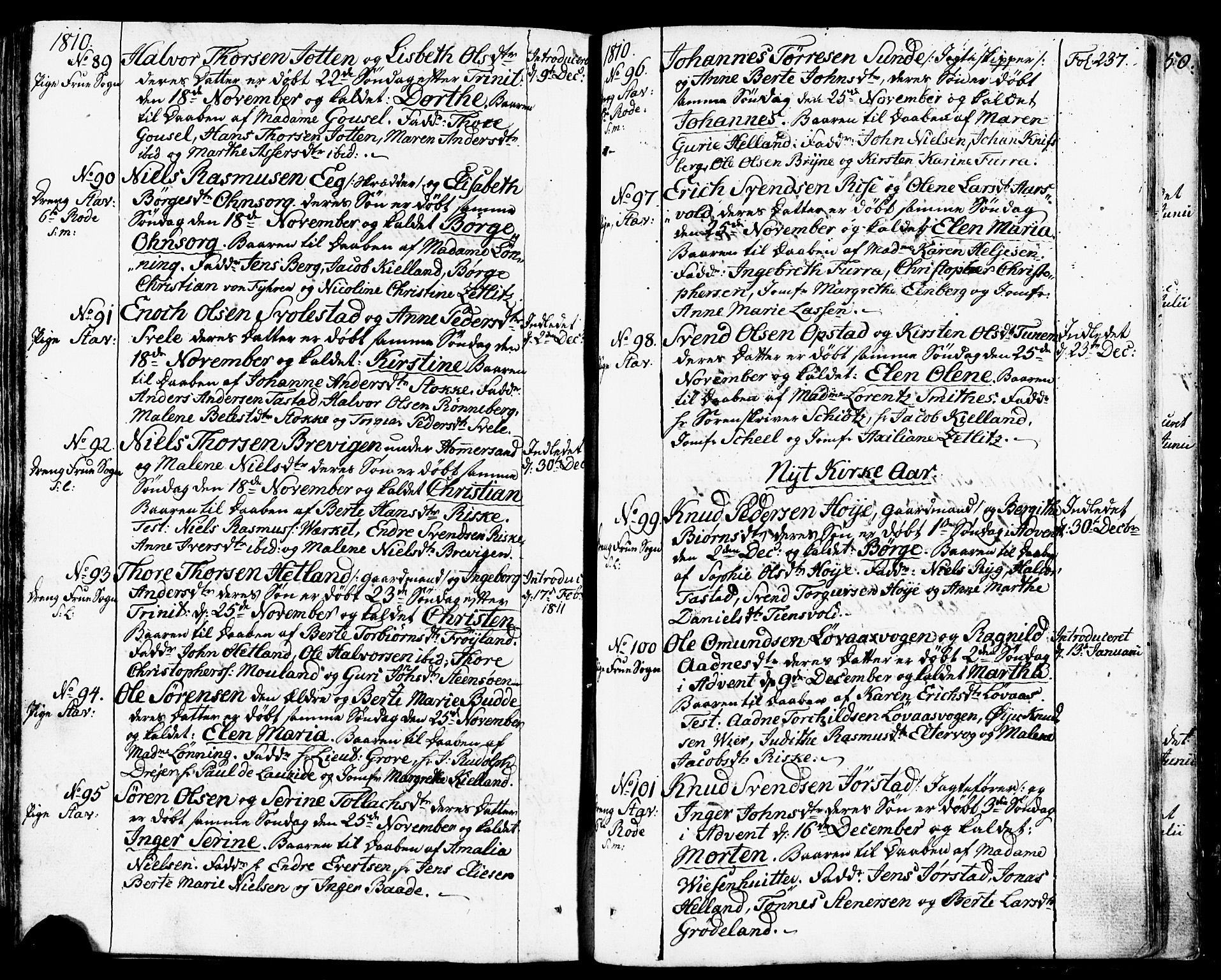 Domkirken sokneprestkontor, SAST/A-101812/001/30/30BB/L0007: Parish register (copy) no. B 7, 1791-1813, p. 237