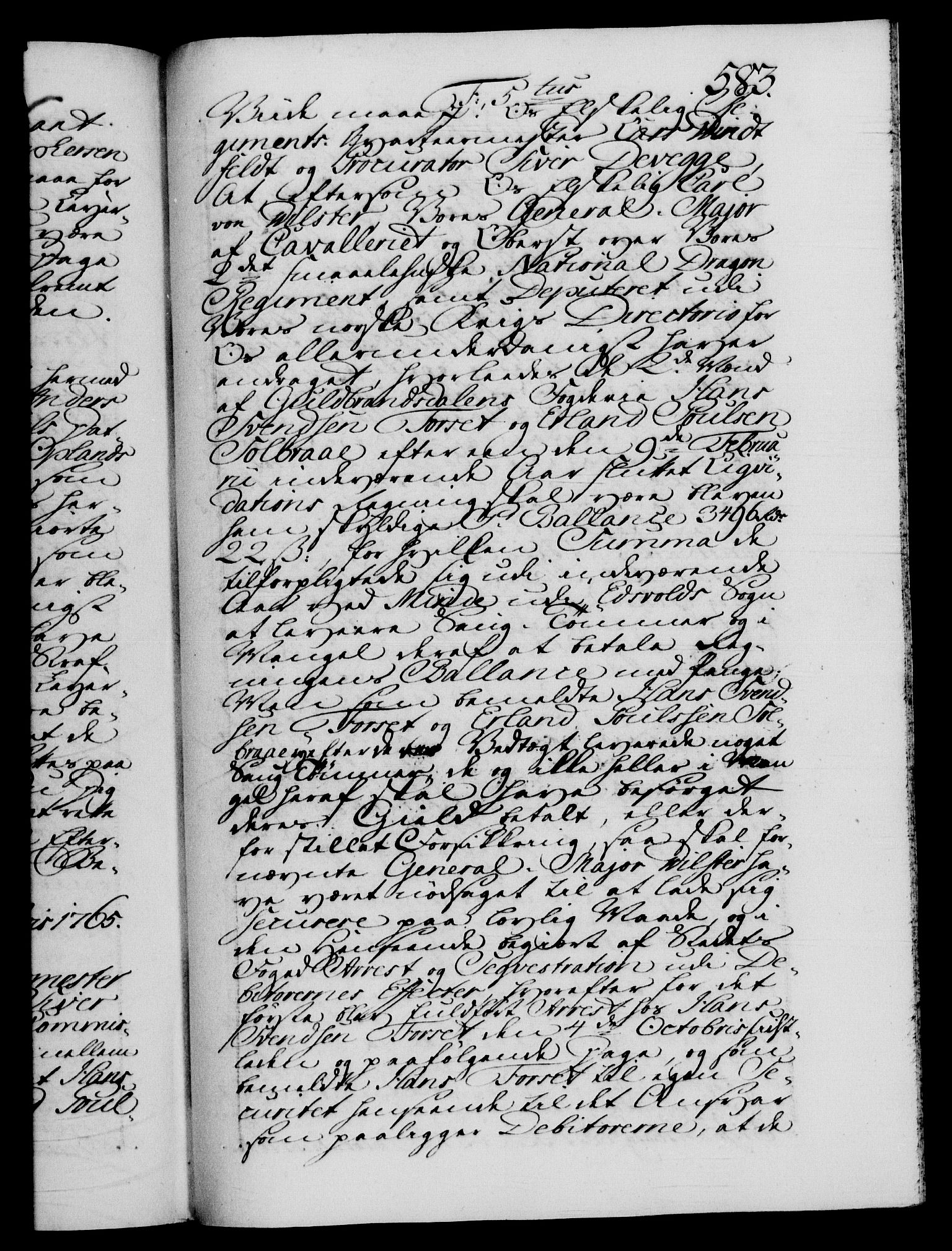 Danske Kanselli 1572-1799, AV/RA-EA-3023/F/Fc/Fca/Fcab/L0037: Norske tegnelser, 1762-1766, p. 583a