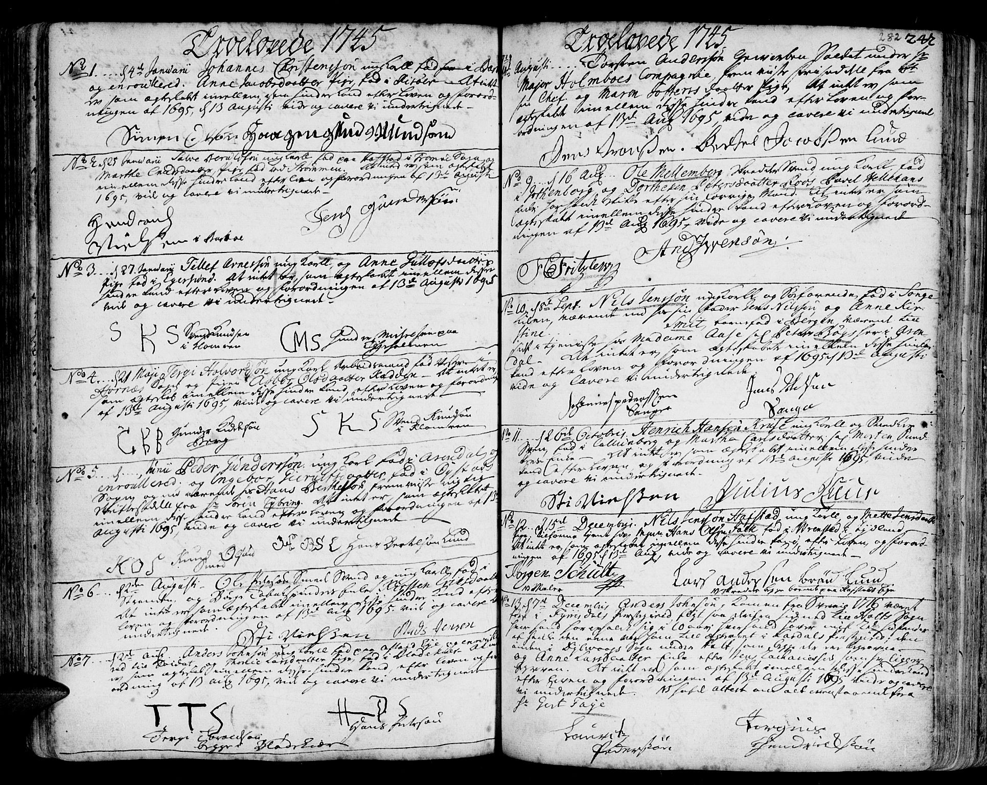 Arendal sokneprestkontor, Trefoldighet, SAK/1111-0040/F/Fa/L0001: Parish register (official) no. A 1, 1703-1815, p. 282
