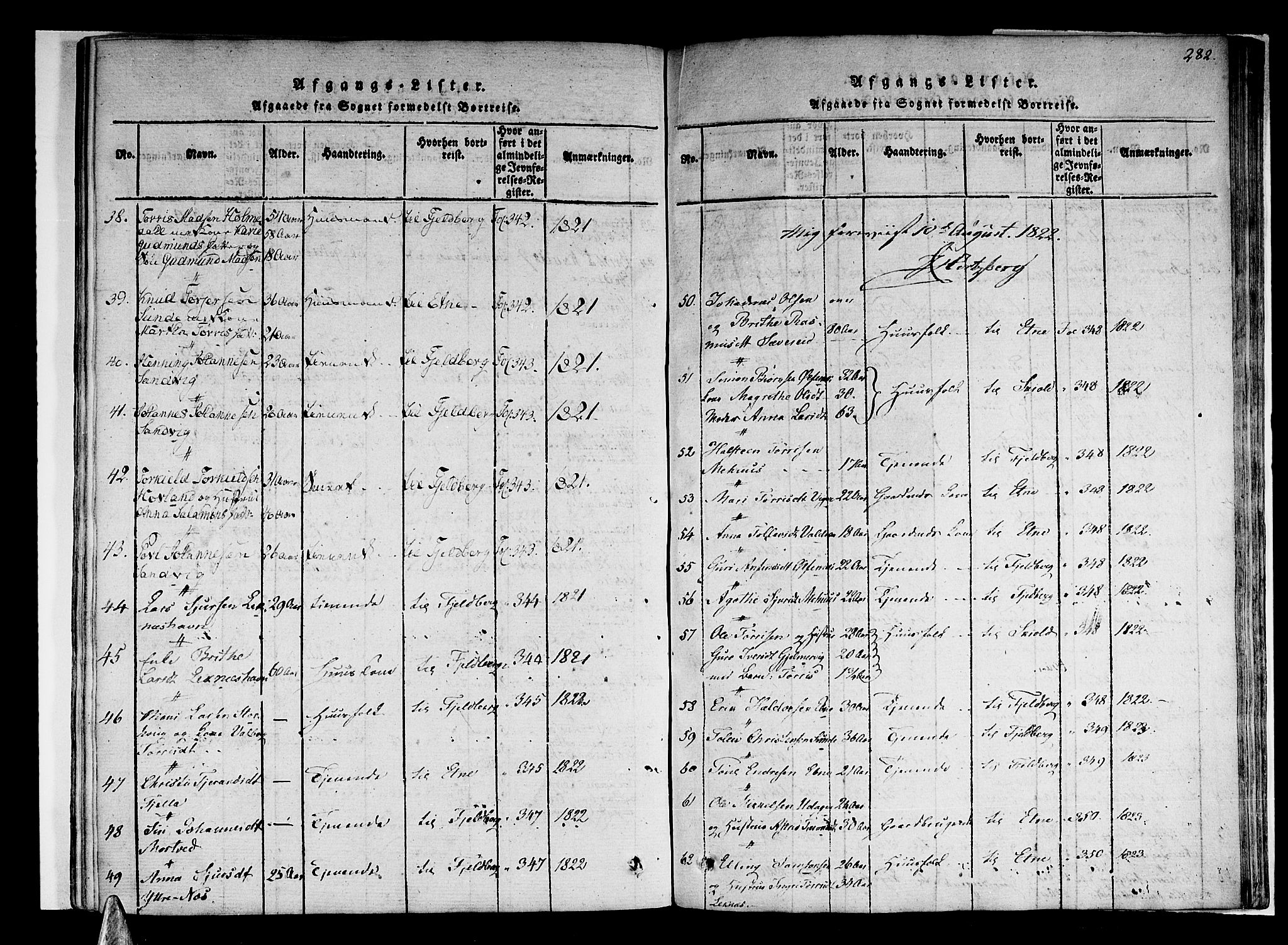 Skånevik sokneprestembete, AV/SAB-A-77801/H/Haa: Parish register (official) no. A 3, 1815-1828, p. 282