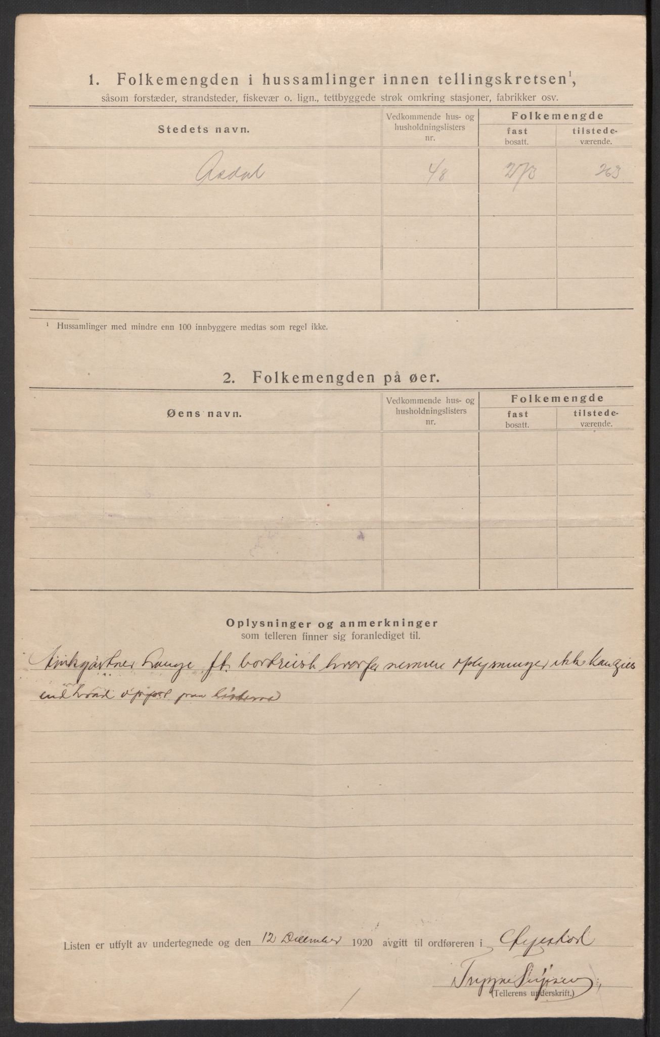 SAK, 1920 census for Øyestad, 1920, p. 35