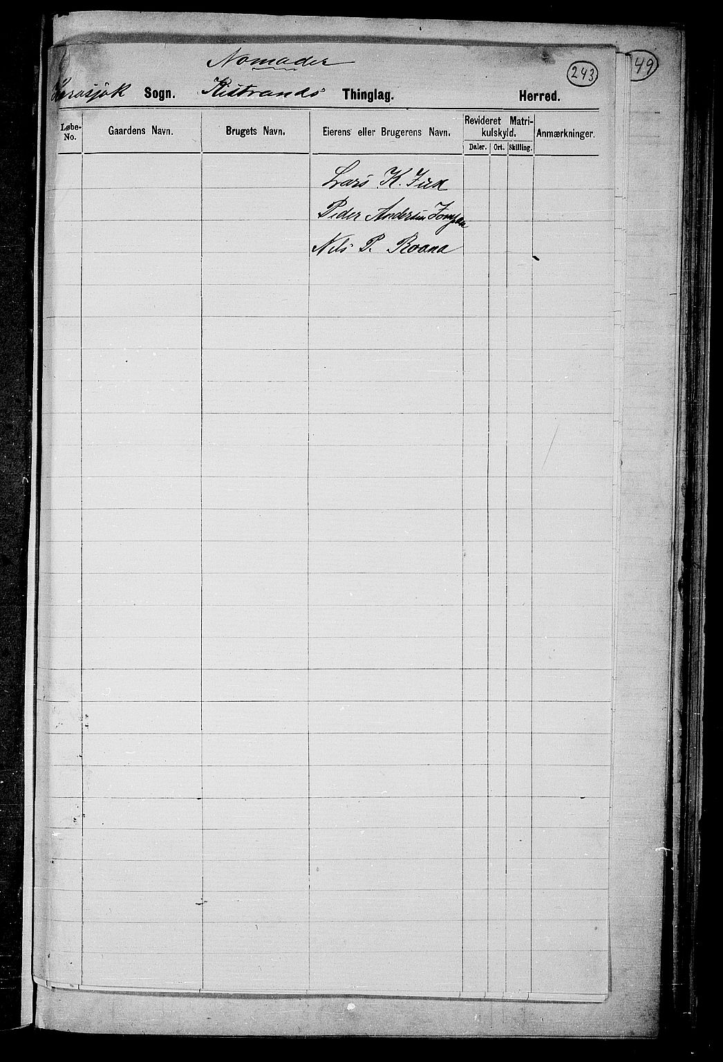 RA, 1865 census for Kistrand, 1865, p. 79