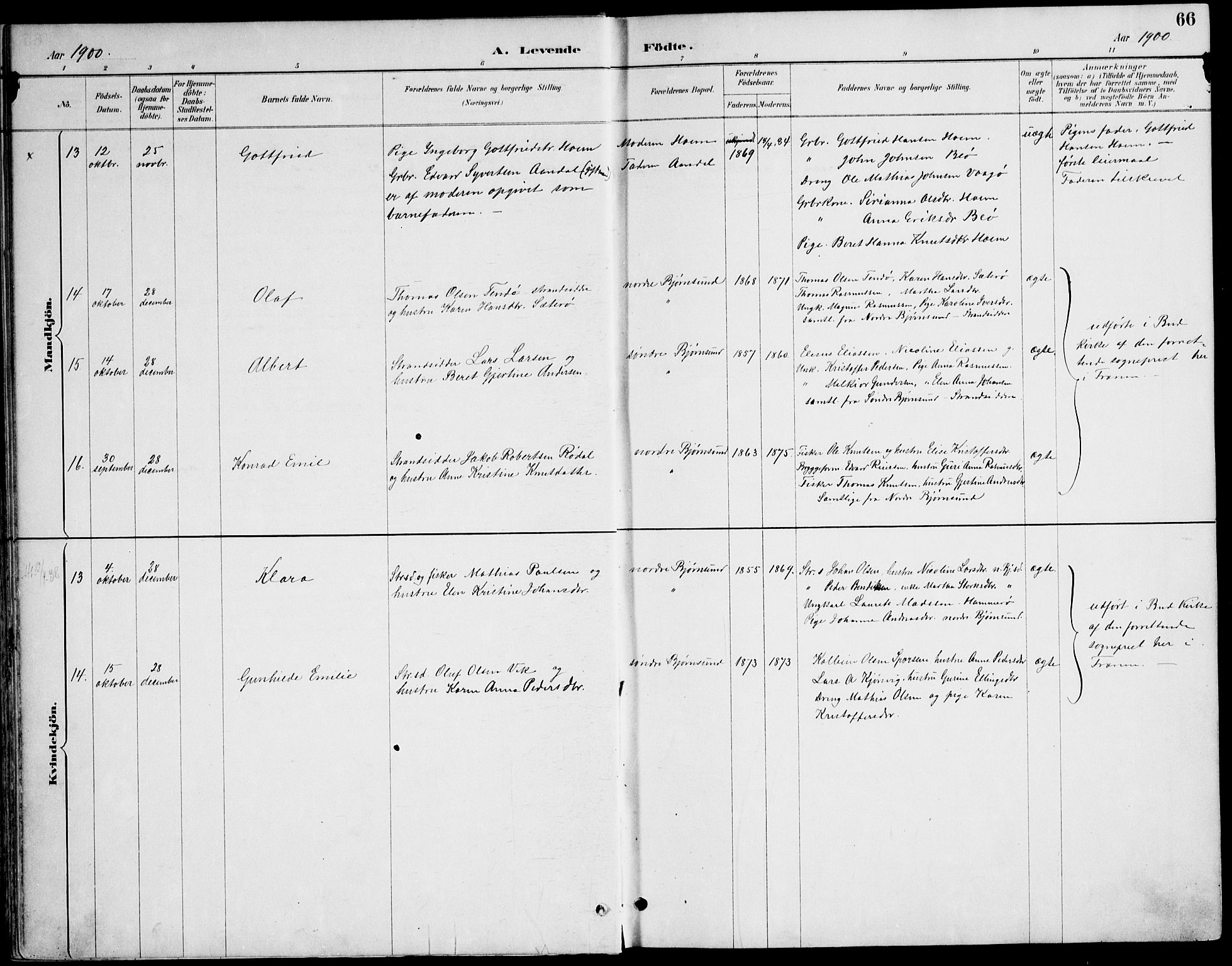 Ministerialprotokoller, klokkerbøker og fødselsregistre - Møre og Romsdal, AV/SAT-A-1454/565/L0750: Parish register (official) no. 565A04, 1887-1905, p. 66