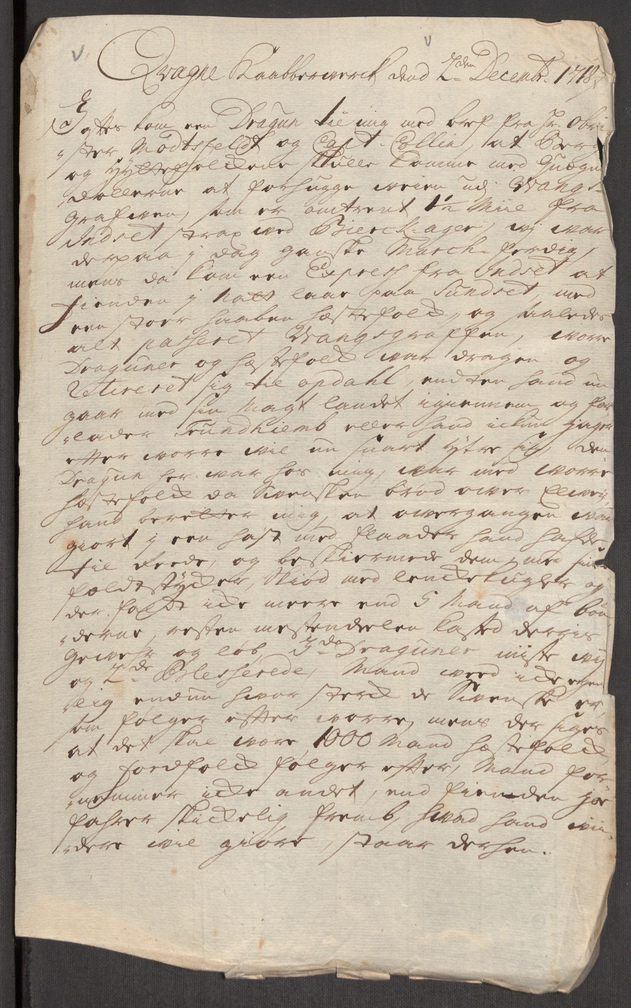 Kommanderende general (KG I) med Det norske krigsdirektorium, AV/RA-EA-5419/E/Eb/L0012: Kunnskap om fienden, kronologisk ordnet, 1718-1719, p. 486