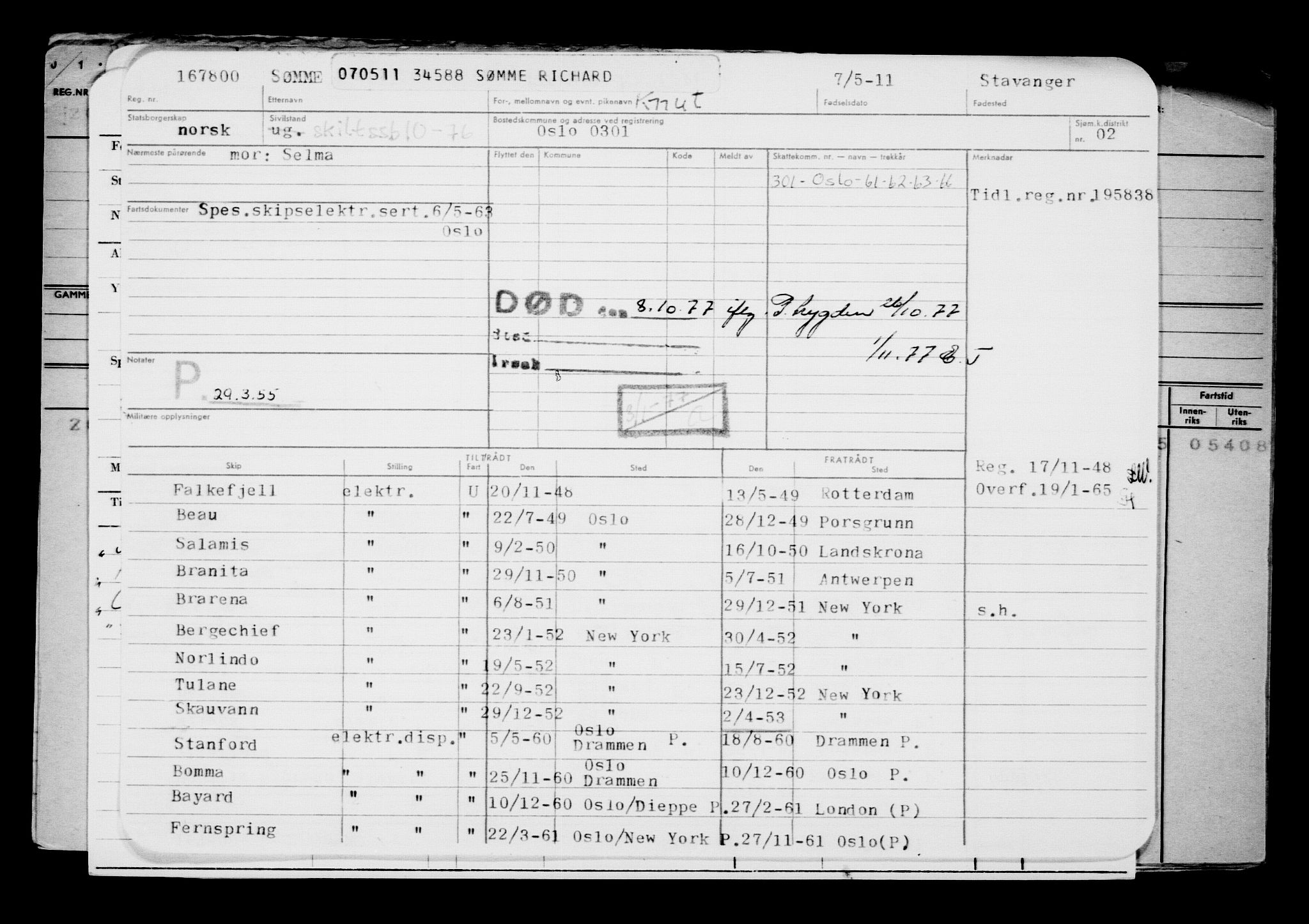 Direktoratet for sjømenn, AV/RA-S-3545/G/Gb/L0096: Hovedkort, 1911, p. 117