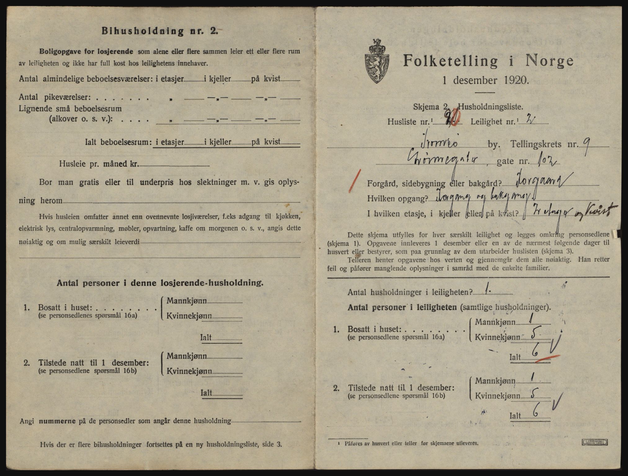 SATØ, 1920 census for Tromsø, 1920, p. 5157