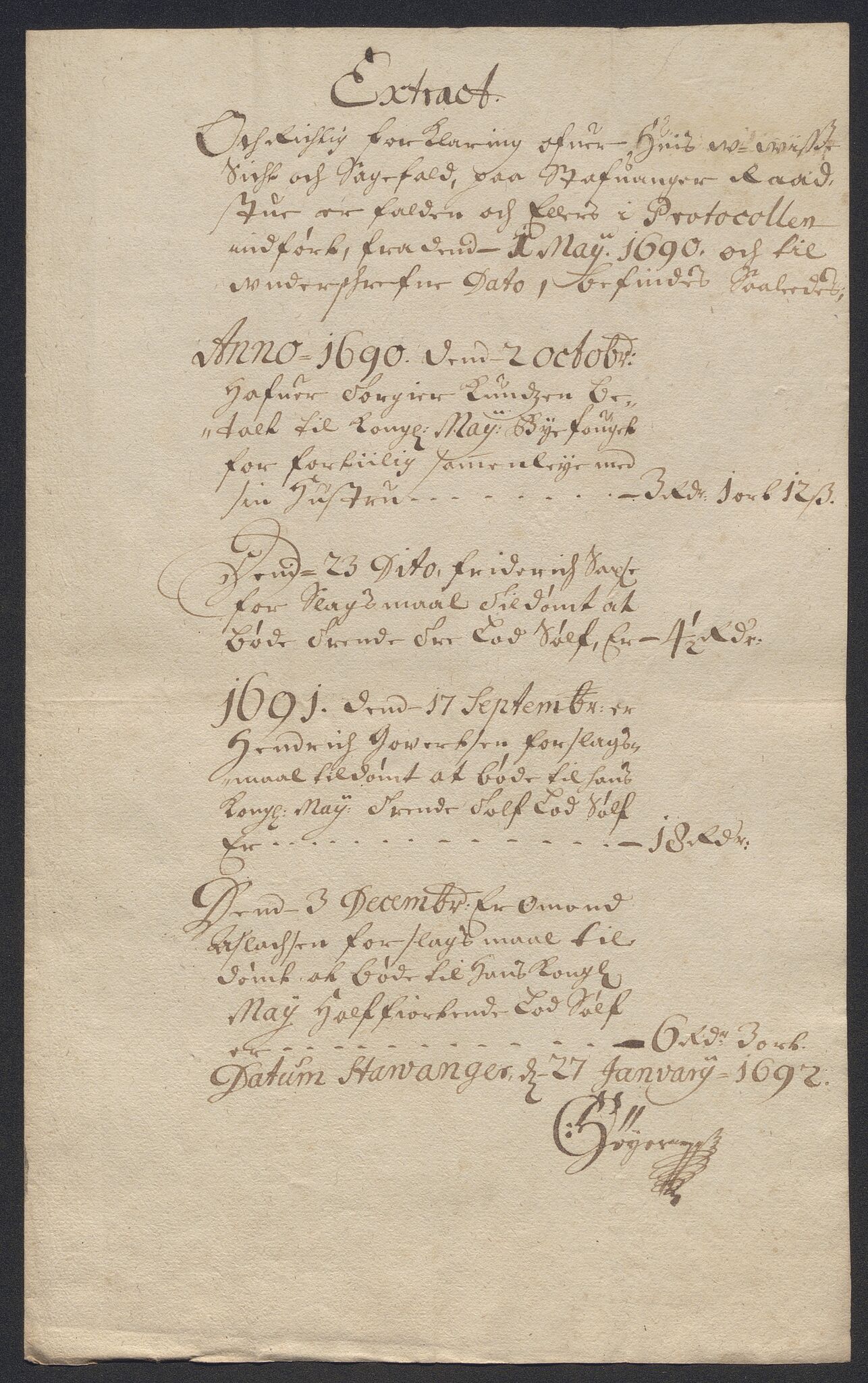 Rentekammeret inntil 1814, Reviderte regnskaper, Byregnskaper, AV/RA-EA-4066/R/Ro/L0316: [O14] Sikt og sakefall, 1662-1693, p. 364