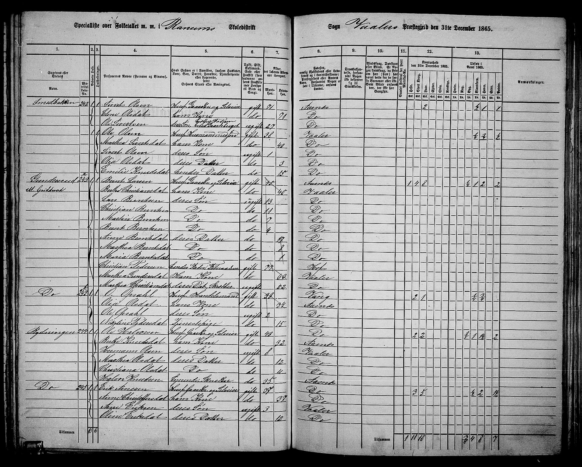 RA, 1865 census for Våler, 1865, p. 112