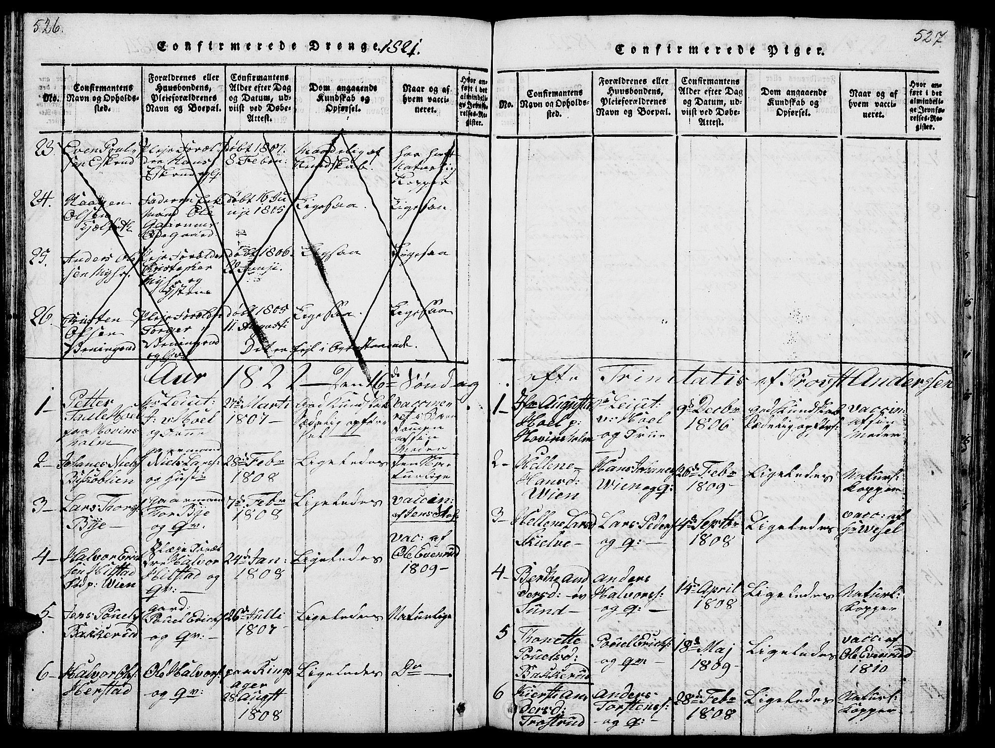 Nes prestekontor, Hedmark, AV/SAH-PREST-020/L/La/L0003: Parish register (copy) no. 3, 1814-1831, p. 526-527