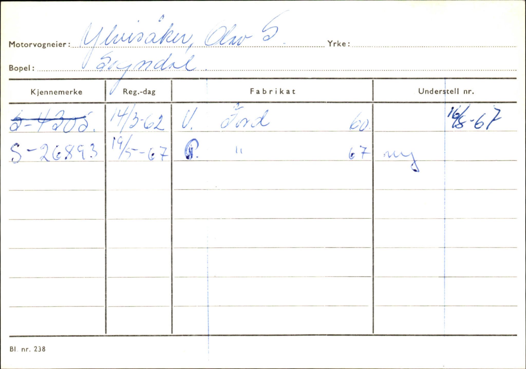 Statens vegvesen, Sogn og Fjordane vegkontor, AV/SAB-A-5301/4/F/L0125: Eigarregister Sogndal V-Å. Aurland A-Å. Fjaler A-N, 1945-1975, p. 172