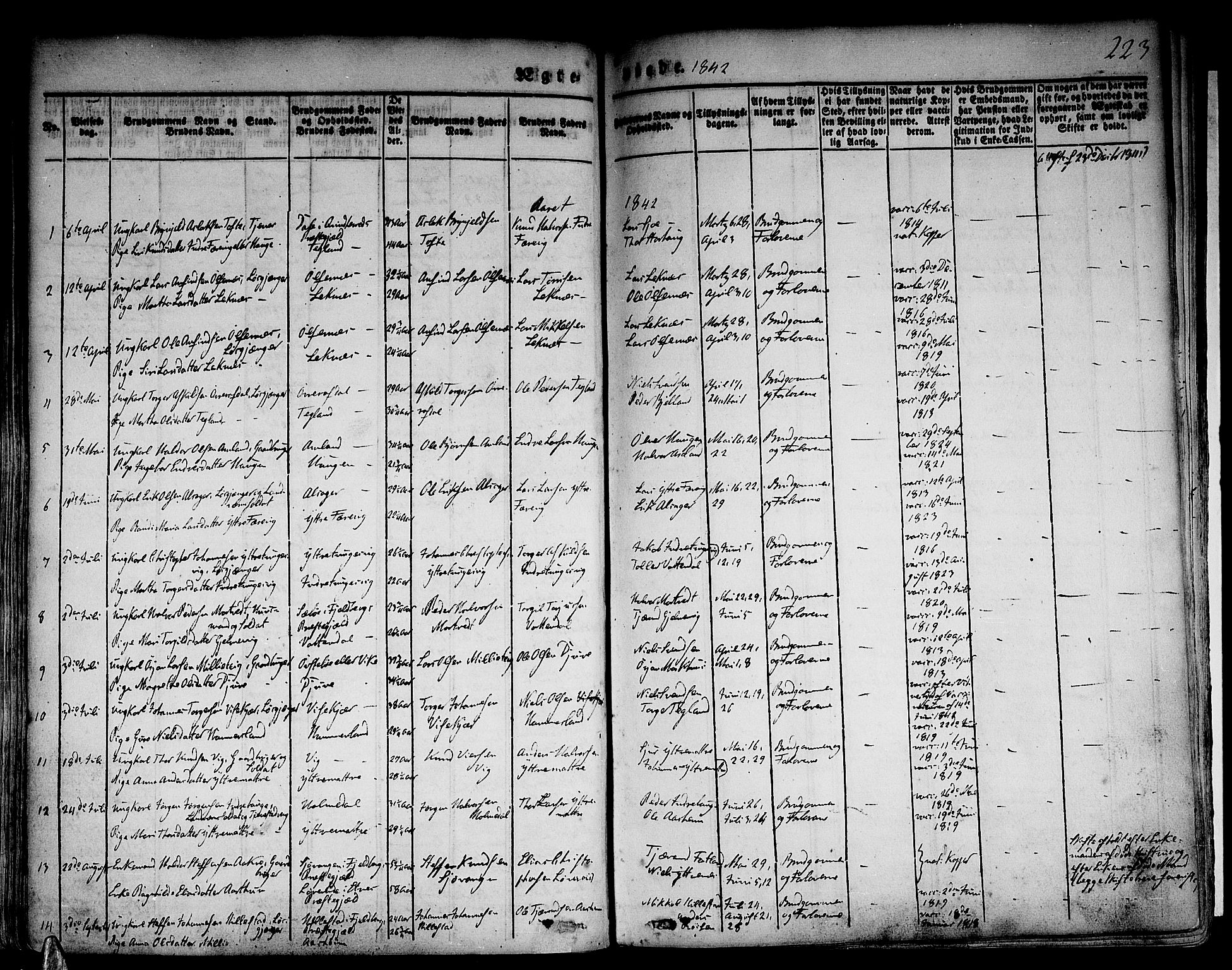 Skånevik sokneprestembete, AV/SAB-A-77801/H/Haa: Parish register (official) no. A 4, 1828-1848, p. 223