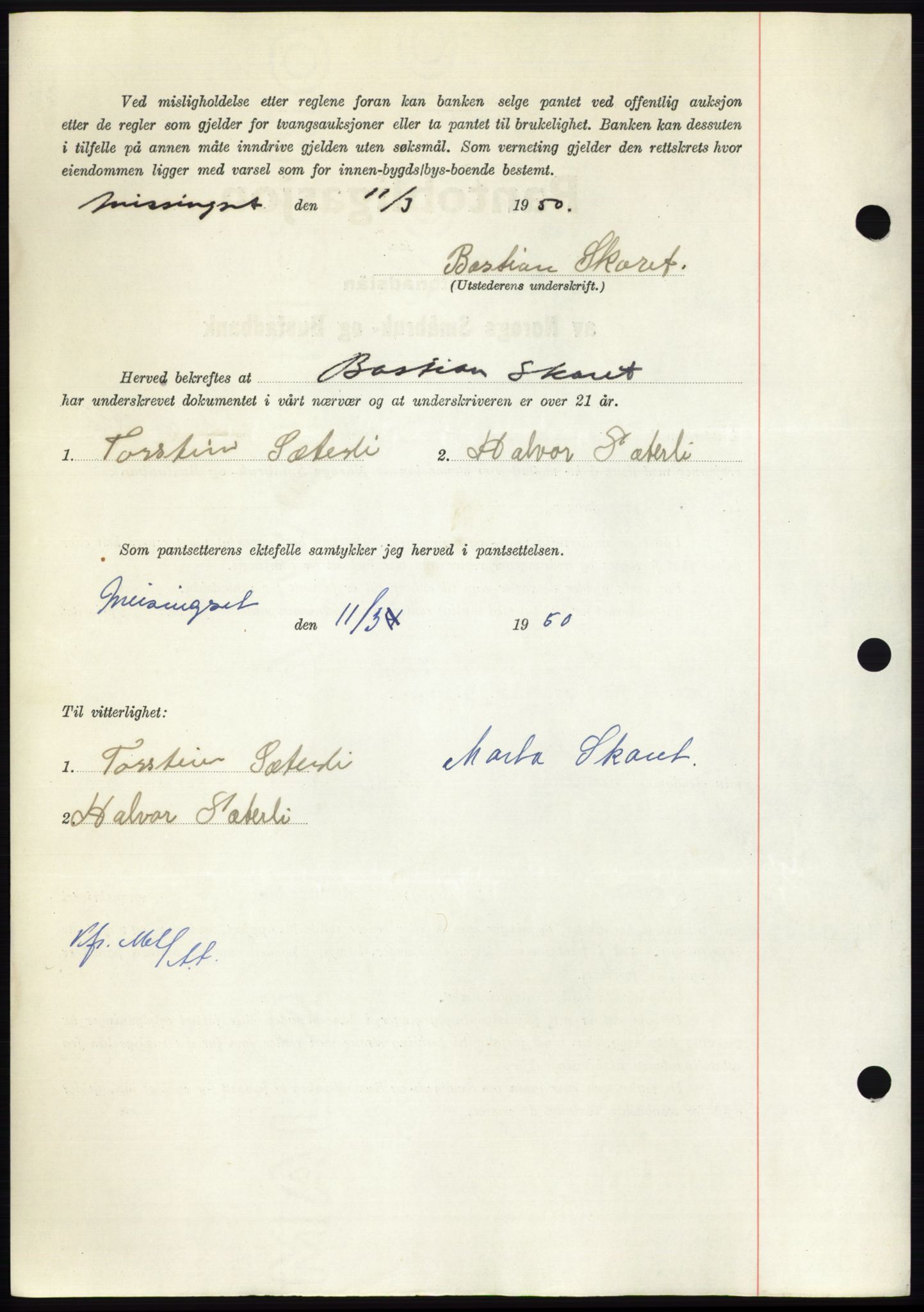 Nordmøre sorenskriveri, AV/SAT-A-4132/1/2/2Ca: Mortgage book no. B104, 1950-1950, Diary no: : 864/1950