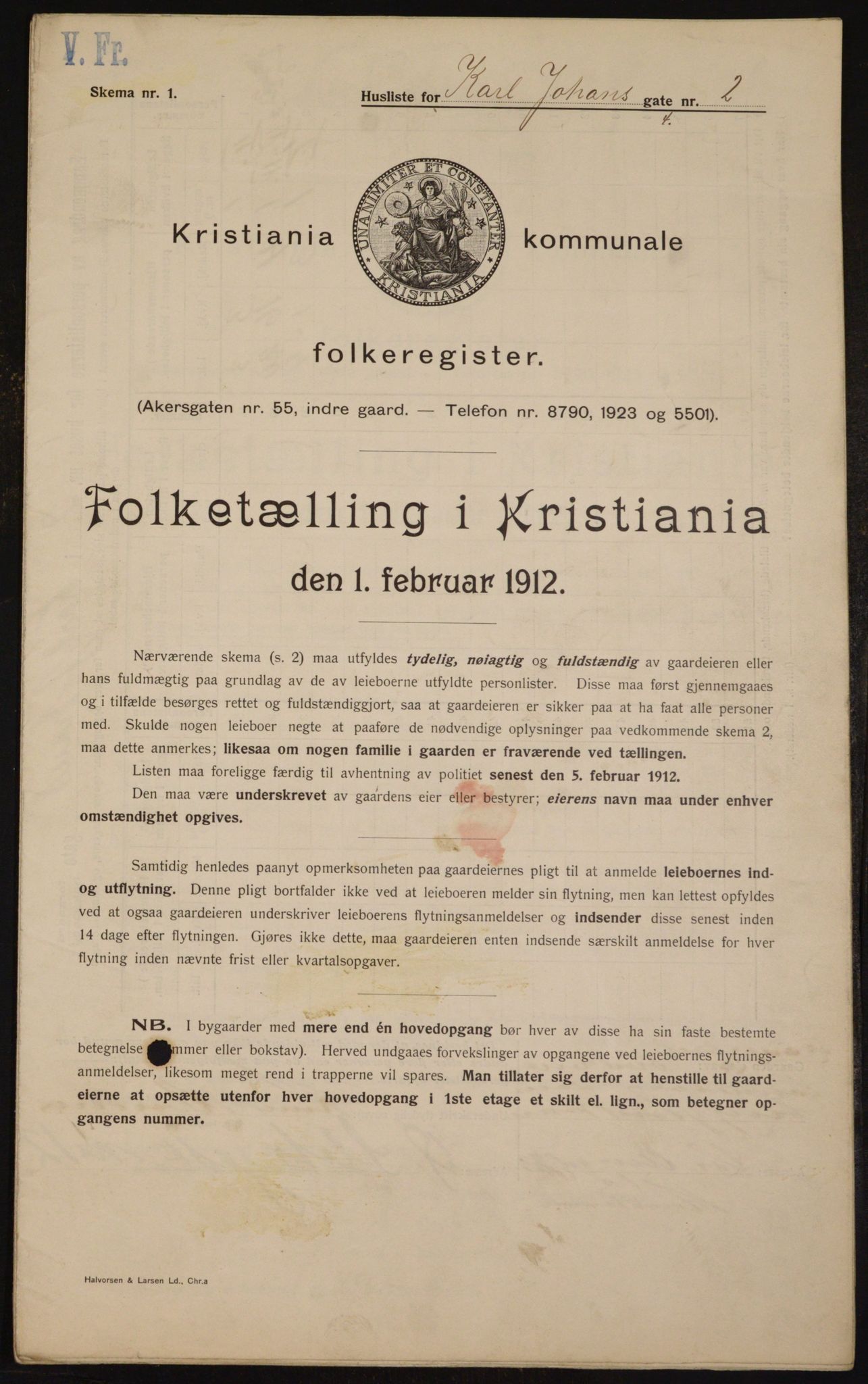 OBA, Municipal Census 1912 for Kristiania, 1912, p. 48989