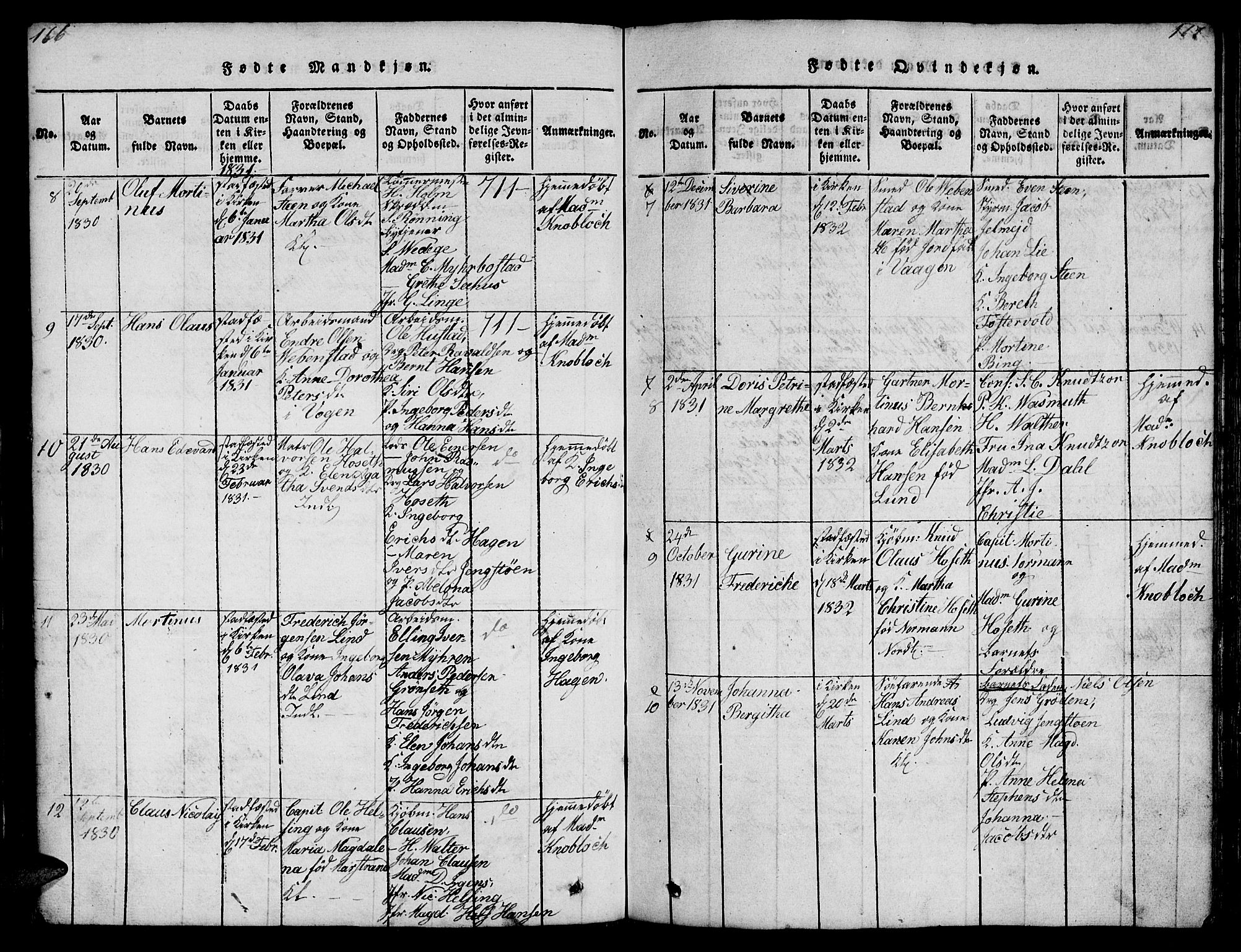 Ministerialprotokoller, klokkerbøker og fødselsregistre - Møre og Romsdal, AV/SAT-A-1454/572/L0856: Parish register (copy) no. 572C01, 1819-1832, p. 166-167