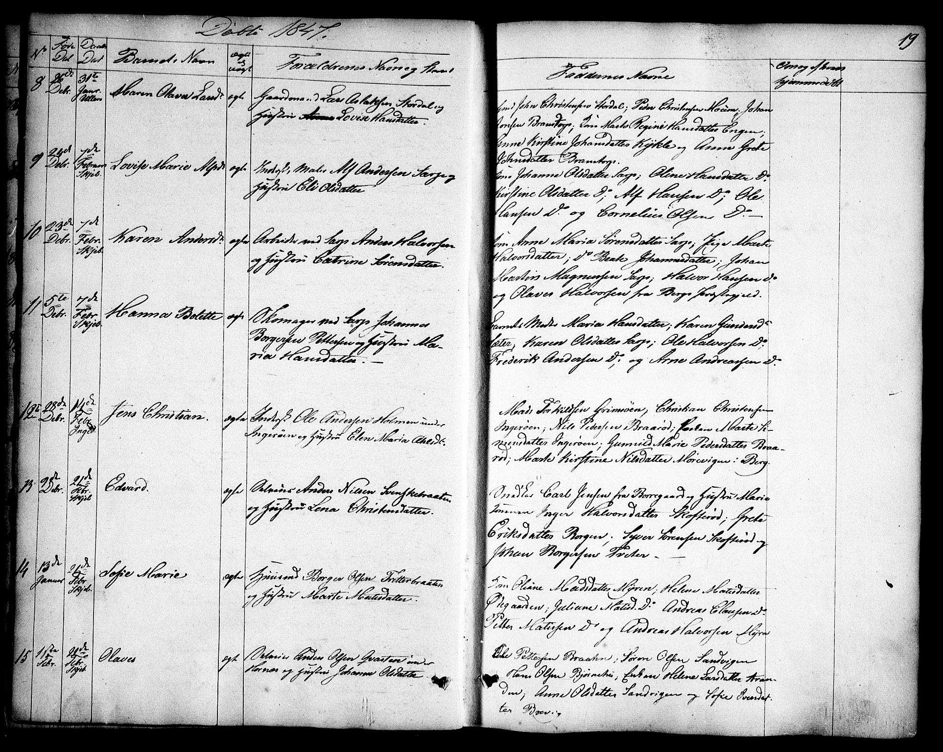 Skjeberg prestekontor Kirkebøker, AV/SAO-A-10923/F/Fa/L0006: Parish register (official) no. I 6, 1846-1858, p. 19