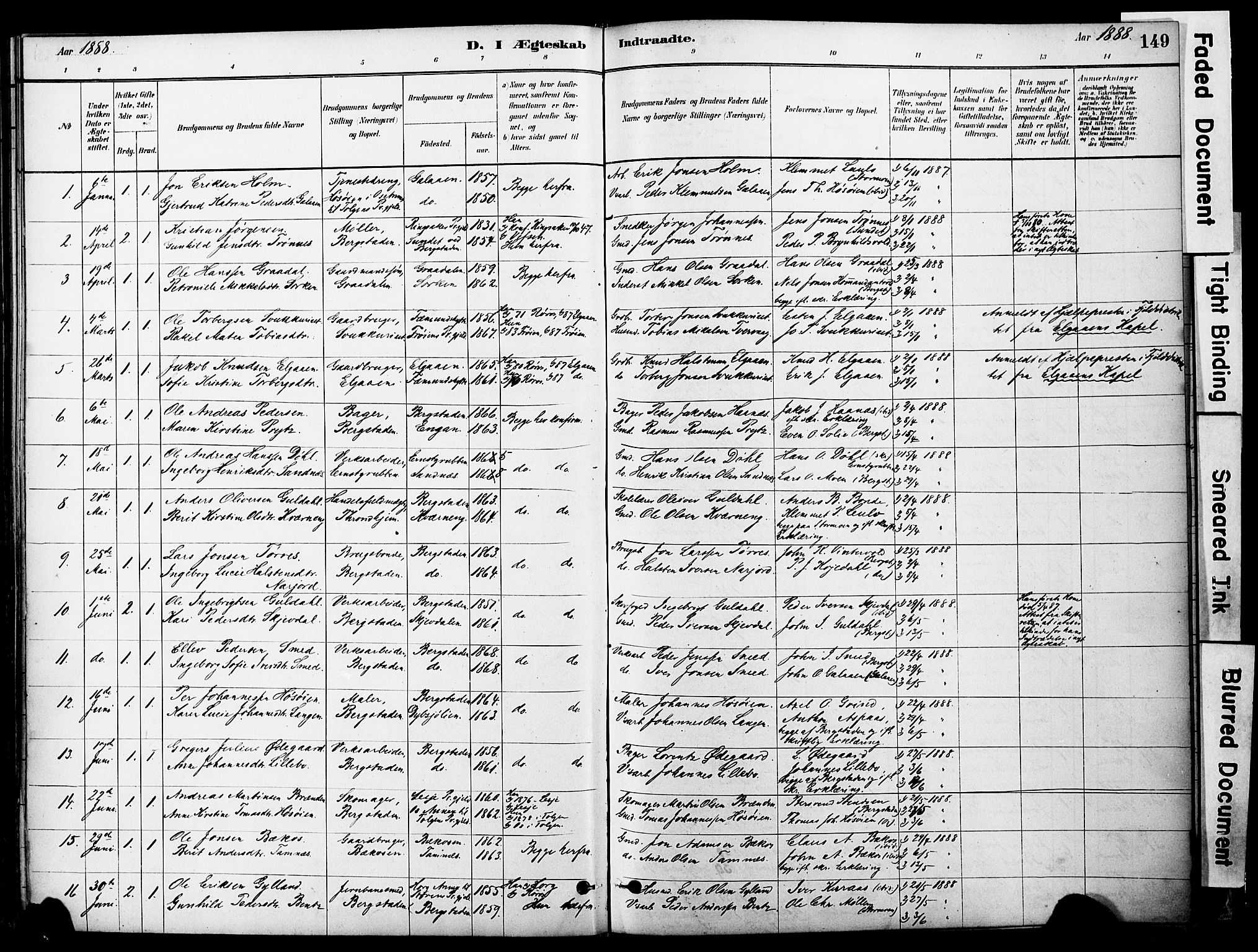 Ministerialprotokoller, klokkerbøker og fødselsregistre - Sør-Trøndelag, SAT/A-1456/681/L0933: Parish register (official) no. 681A11, 1879-1890, p. 149