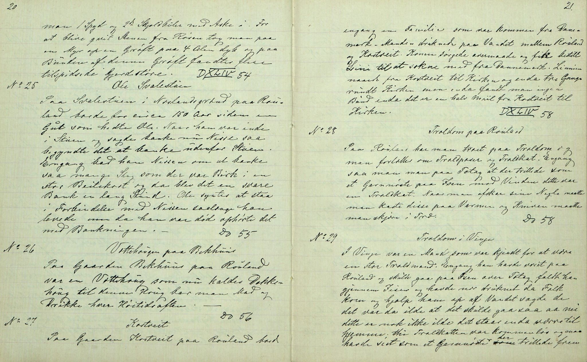 Rikard Berge, TEMU/TGM-A-1003/F/L0007/0009: 251-299 / 259 Bø i Telemarken III. Samlet af Halvor Nilsen Tvedten, 1894-1895, p. 20-21