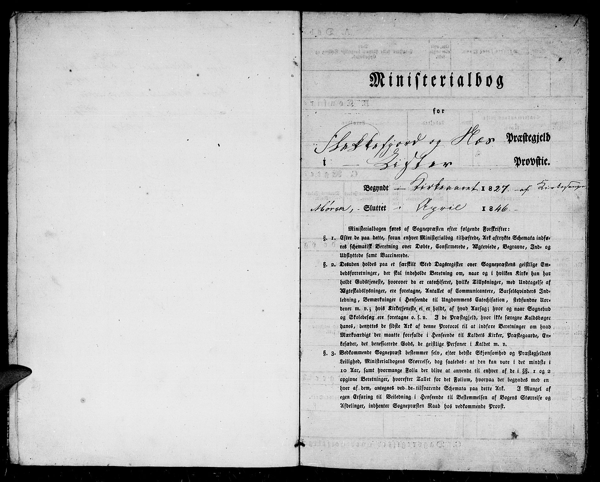 Flekkefjord sokneprestkontor, AV/SAK-1111-0012/F/Fb/Fbc/L0004: Parish register (copy) no. B 4, 1827-1846, p. 1