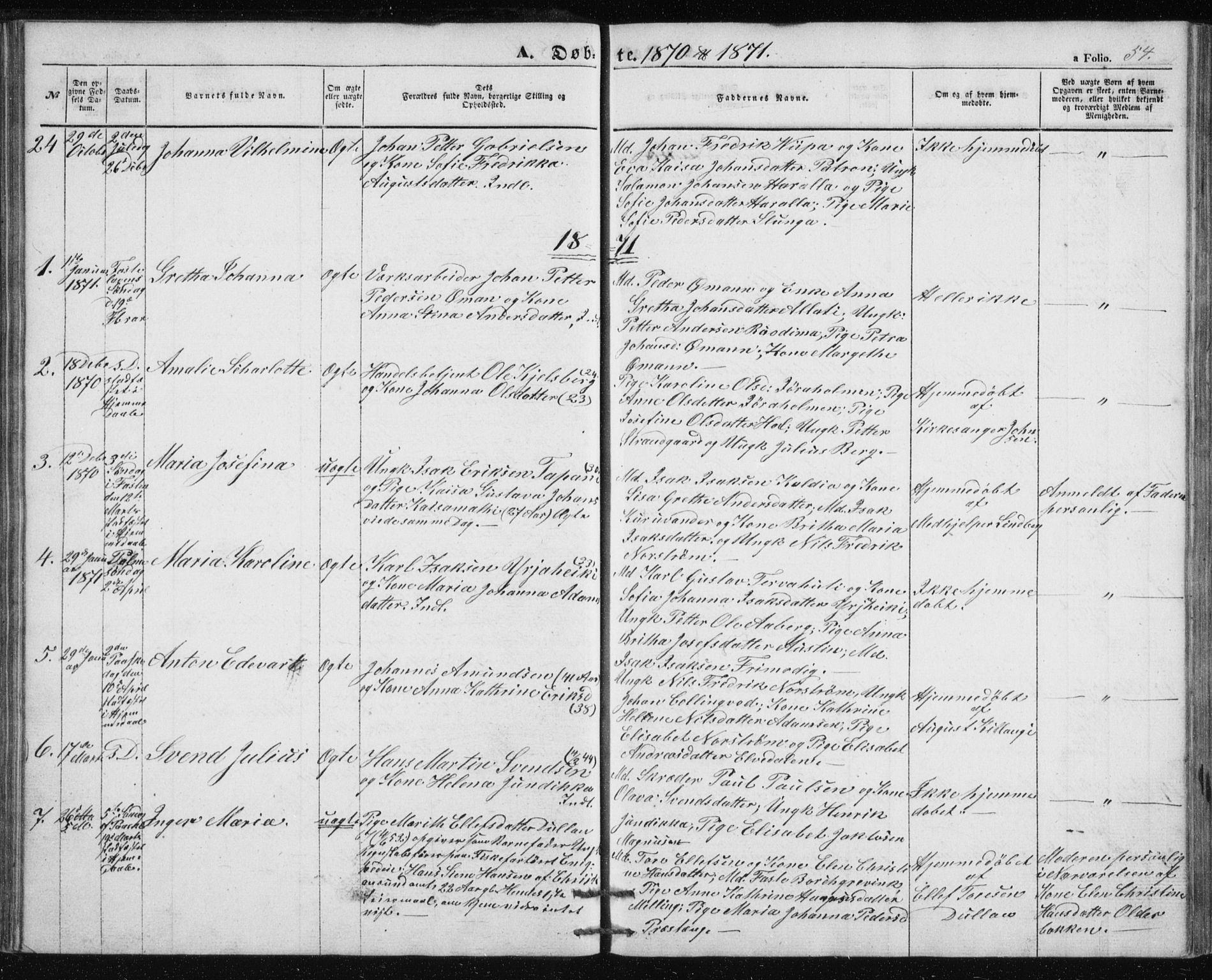 Alta sokneprestkontor, SATØ/S-1338/H/Hb/L0002.klokk: Parish register (copy) no. 2, 1856-1880, p. 54
