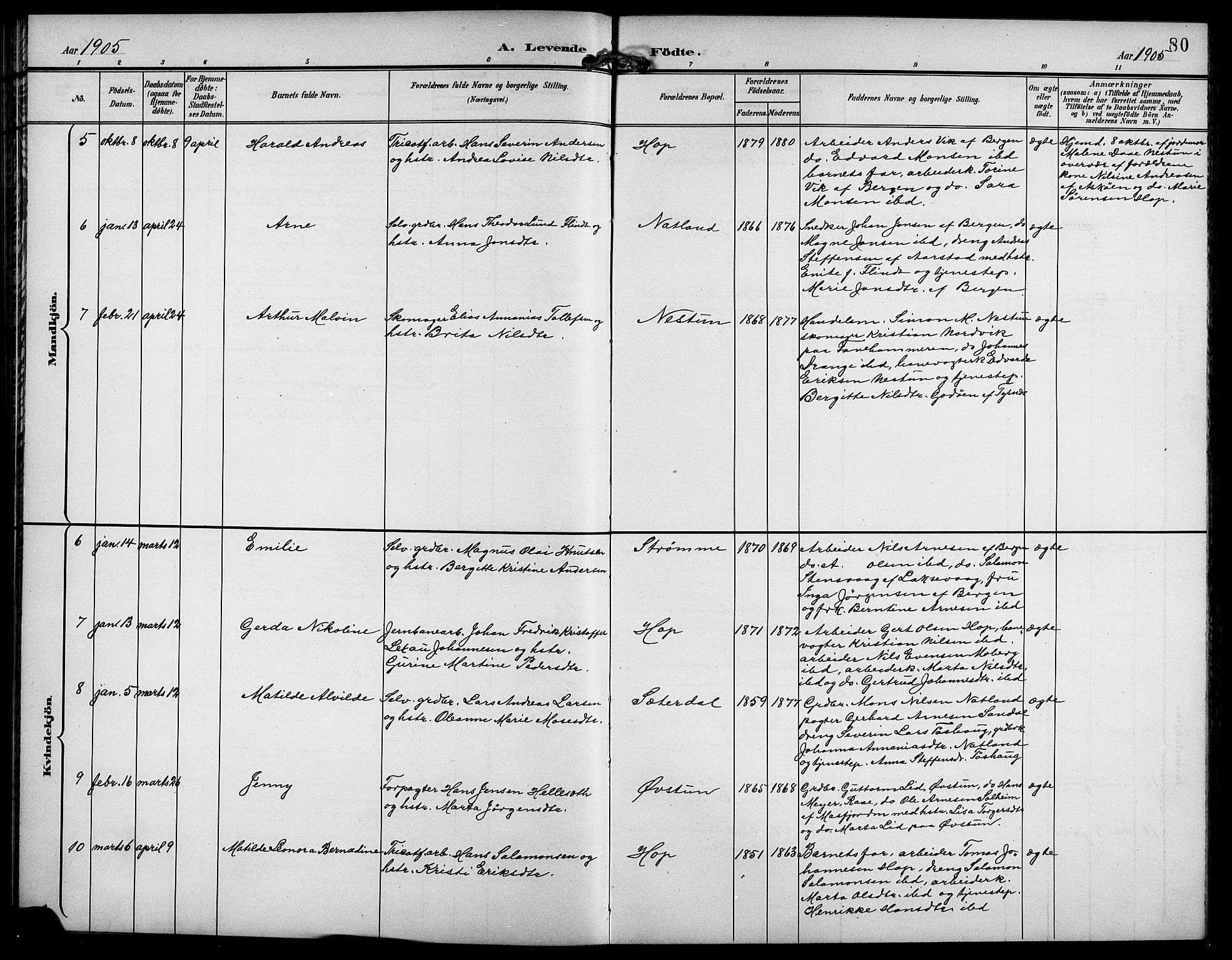 Birkeland Sokneprestembete, AV/SAB-A-74601/H/Hab: Parish register (copy) no. A 5, 1897-1905, p. 80
