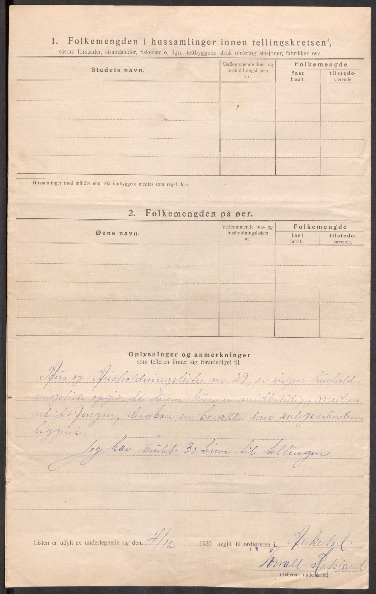 SAST, 1920 census for Heskestad, 1920, p. 11