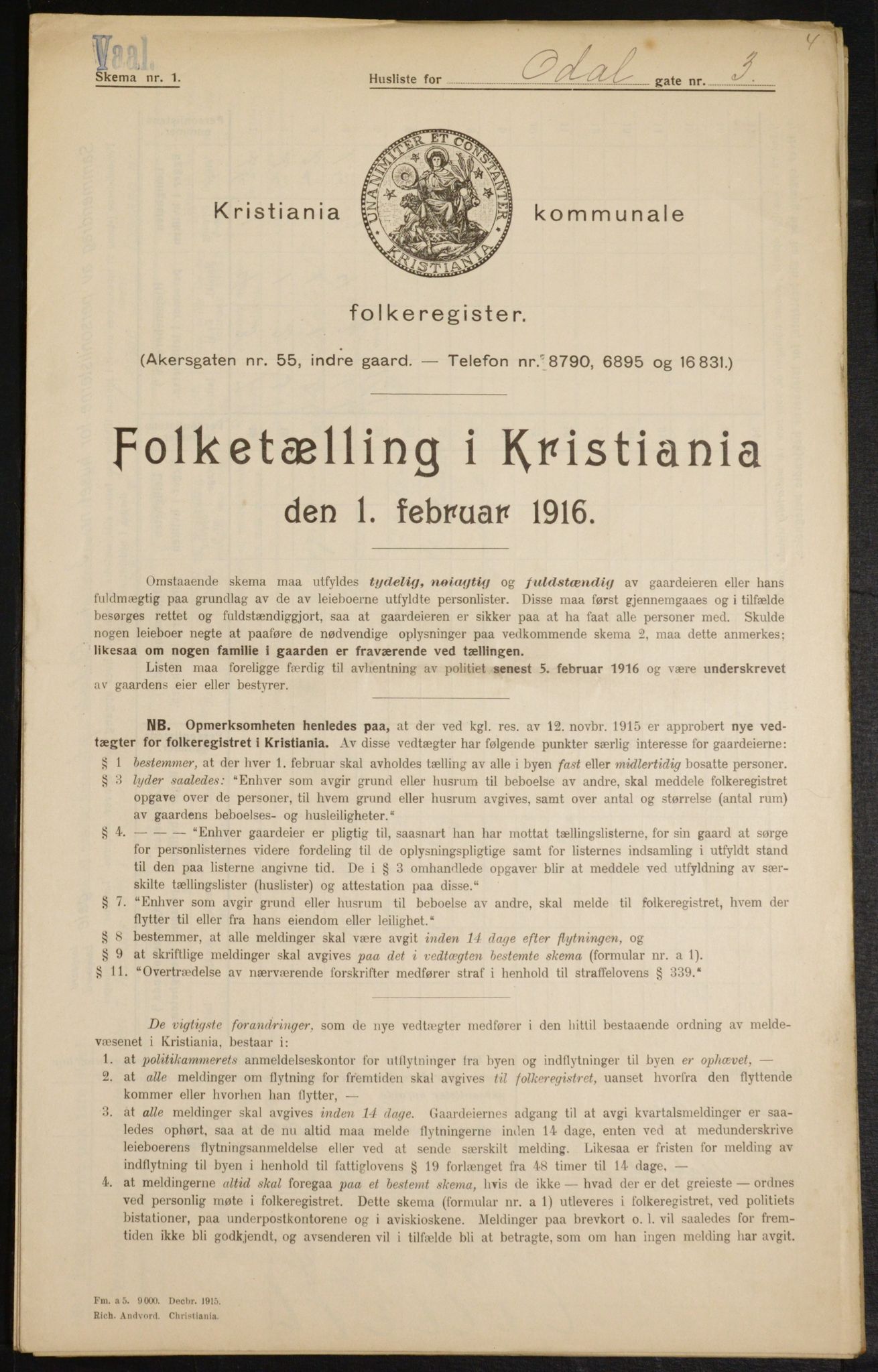 OBA, Municipal Census 1916 for Kristiania, 1916, p. 76155