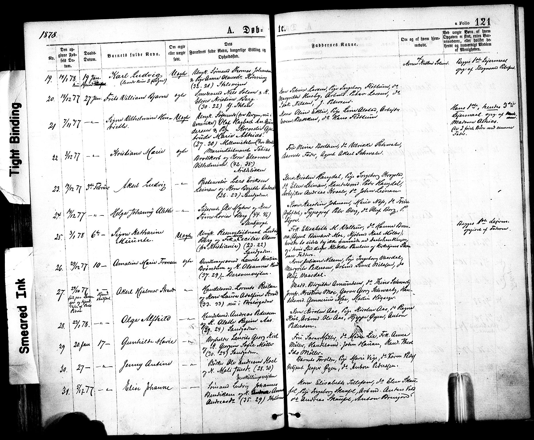 Ministerialprotokoller, klokkerbøker og fødselsregistre - Sør-Trøndelag, SAT/A-1456/602/L0118: Parish register (official) no. 602A16, 1873-1879, p. 121