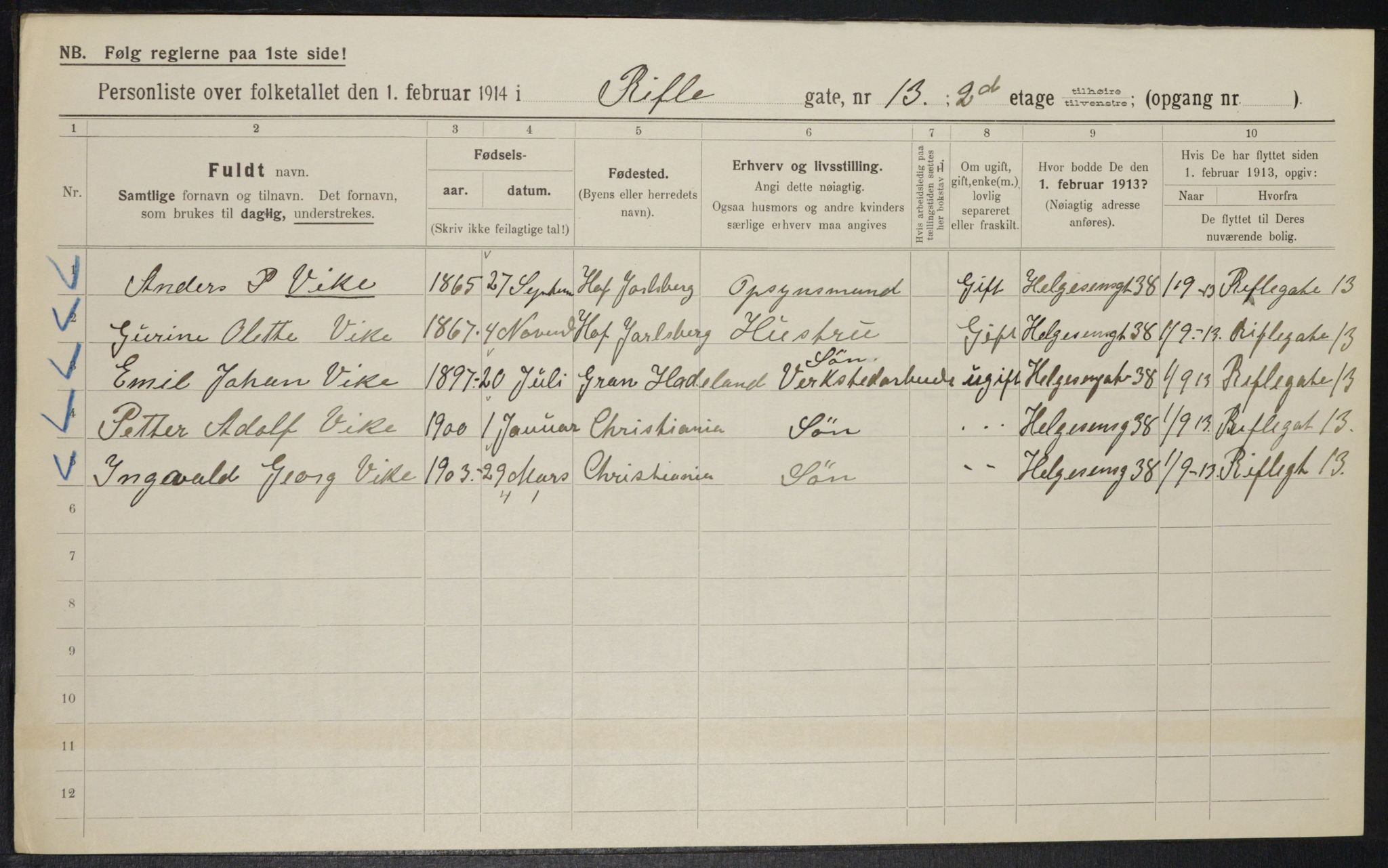 OBA, Municipal Census 1914 for Kristiania, 1914, p. 83088