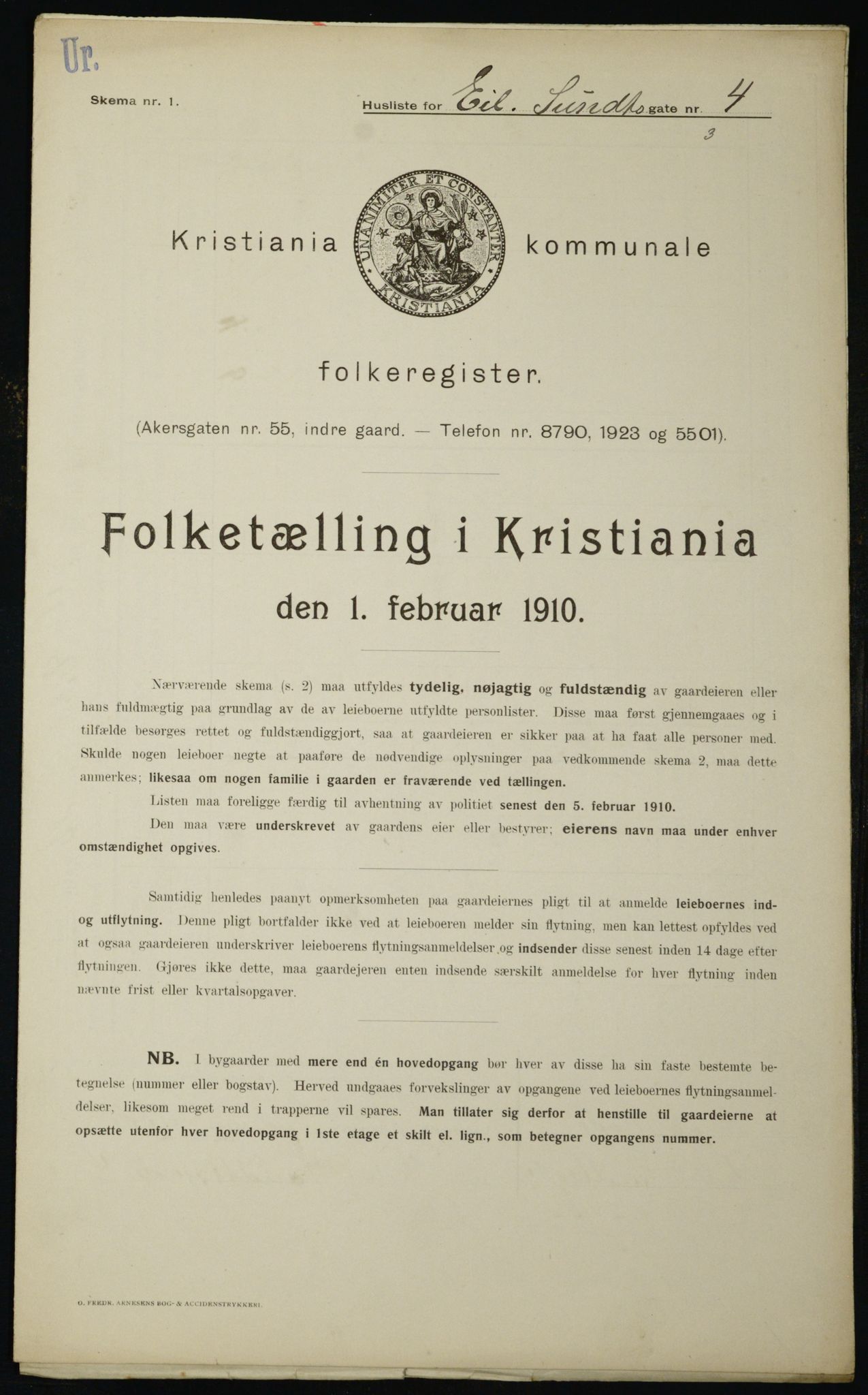 OBA, Municipal Census 1910 for Kristiania, 1910, p. 17813