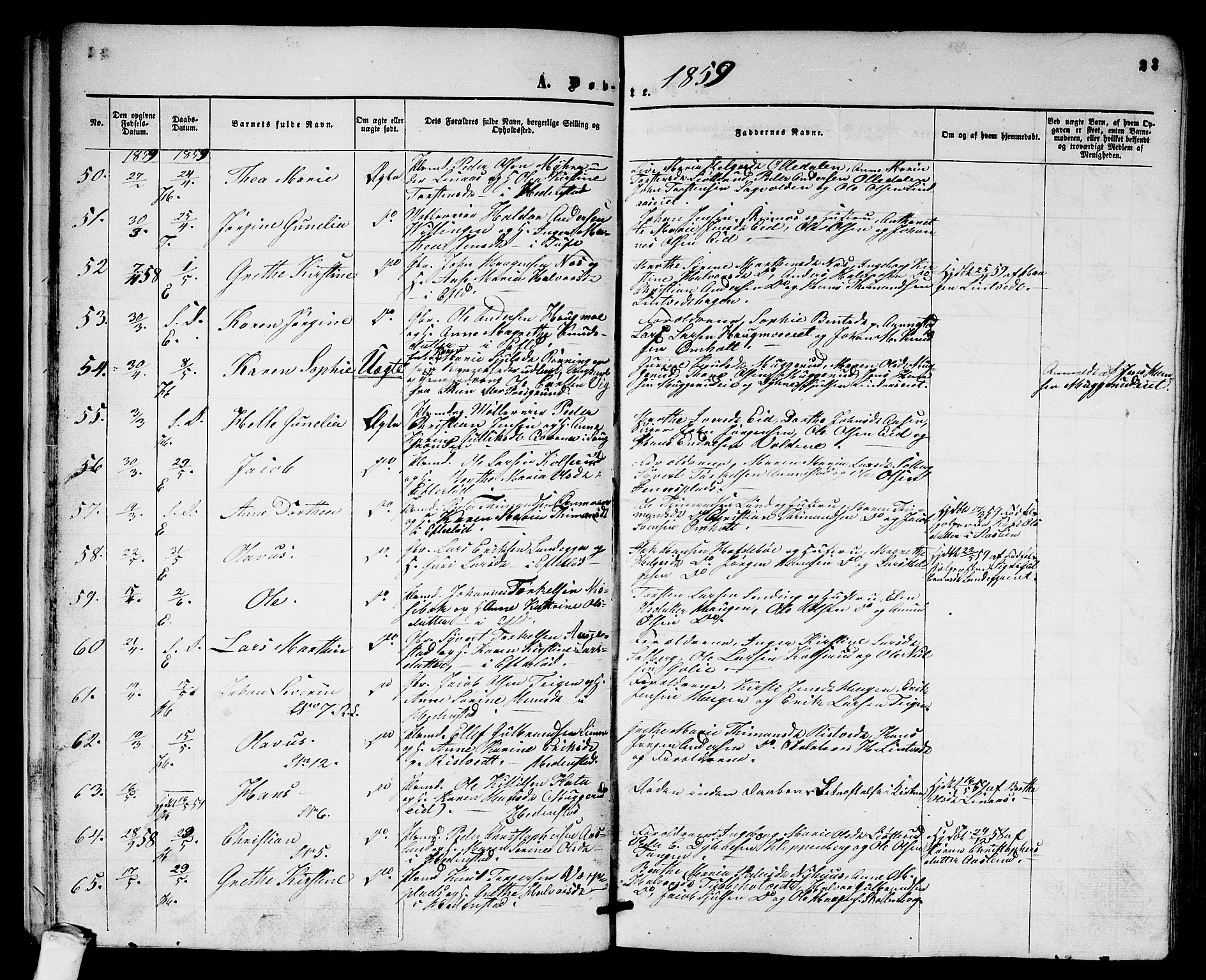 Sandsvær kirkebøker, AV/SAKO-A-244/G/Ga/L0005: Parish register (copy) no. I 5, 1857-1873, p. 23