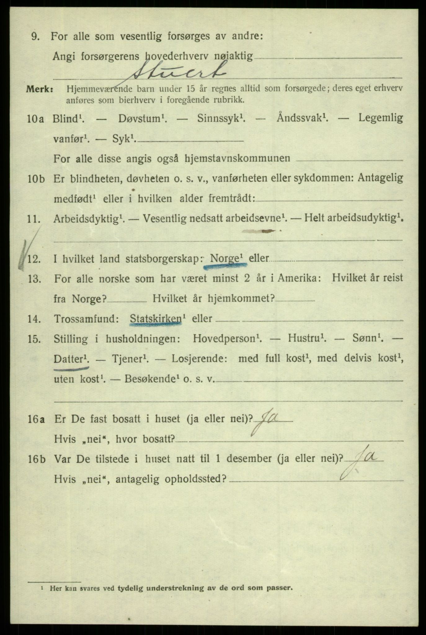 SAB, 1920 census for Bergen, 1920, p. 84549