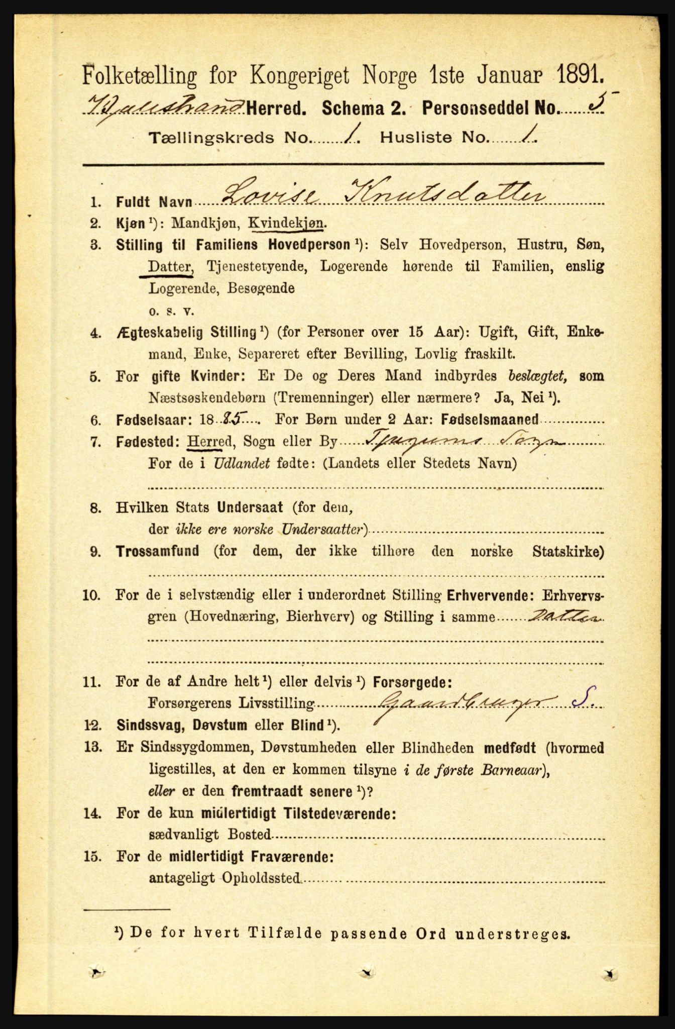 RA, 1891 census for 1418 Balestrand, 1891, p. 66