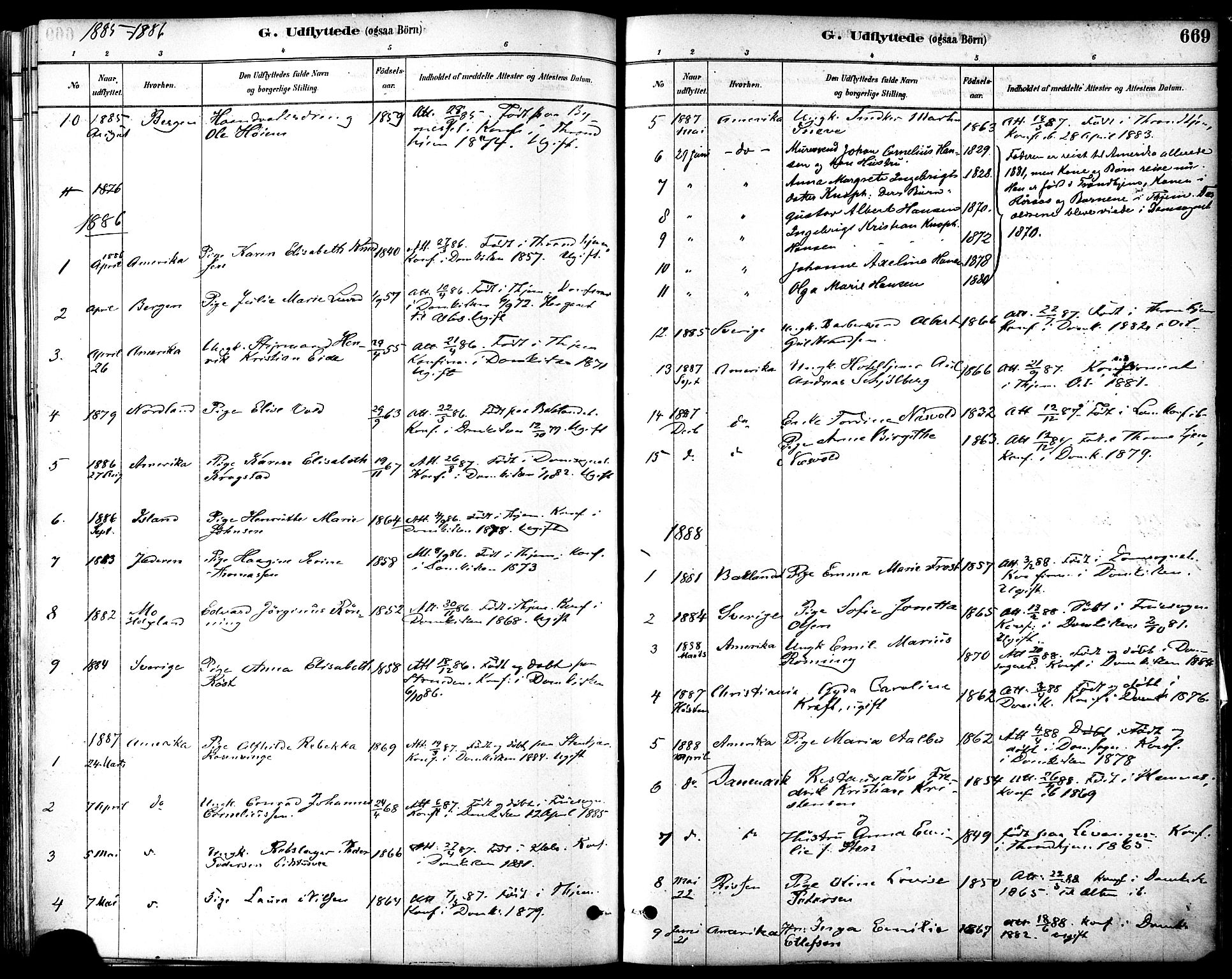 Ministerialprotokoller, klokkerbøker og fødselsregistre - Sør-Trøndelag, SAT/A-1456/601/L0058: Parish register (official) no. 601A26, 1877-1891, p. 669
