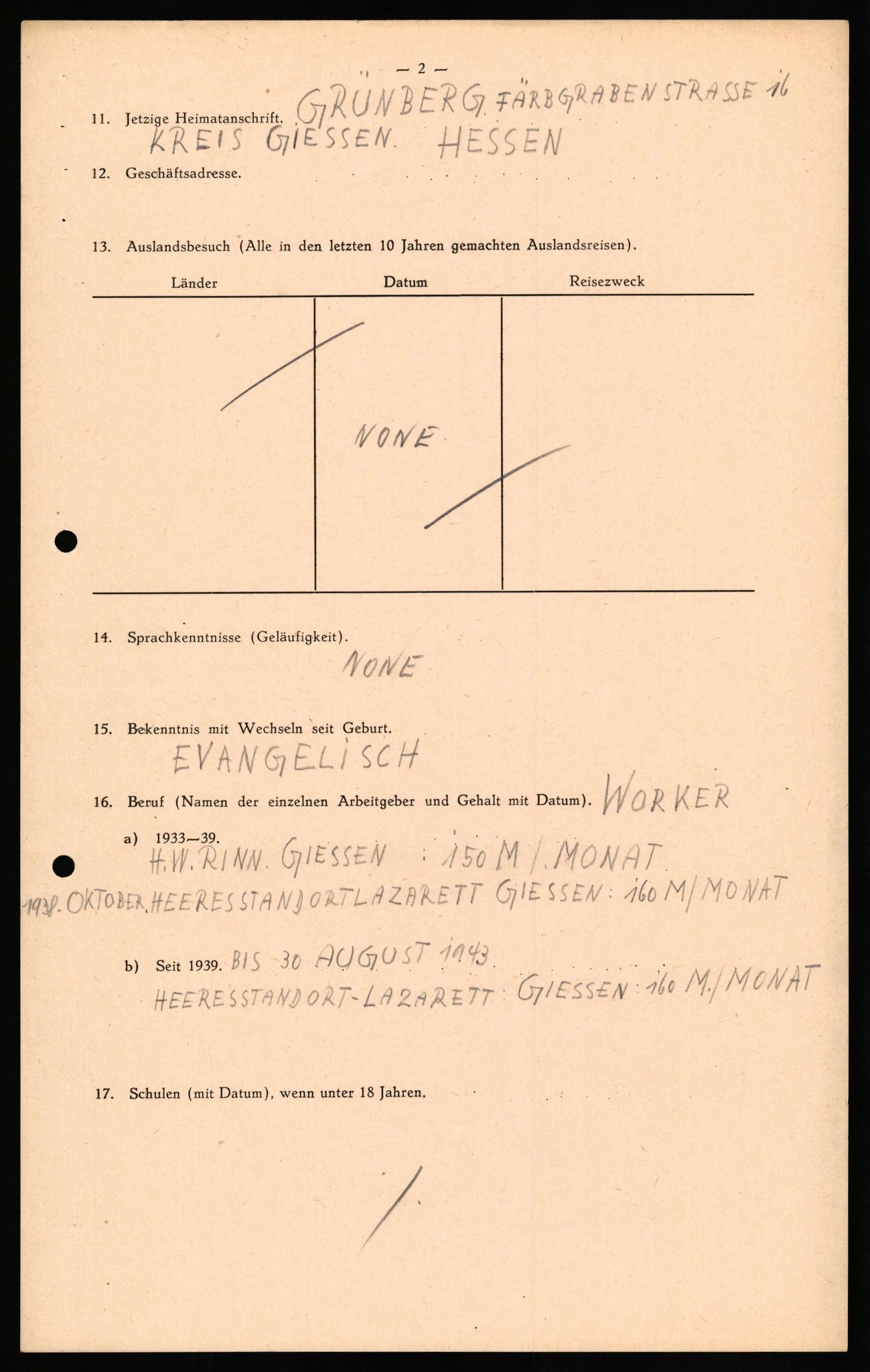 Forsvaret, Forsvarets overkommando II, AV/RA-RAFA-3915/D/Db/L0026: CI Questionaires. Tyske okkupasjonsstyrker i Norge. Tyskere., 1945-1946, p. 469