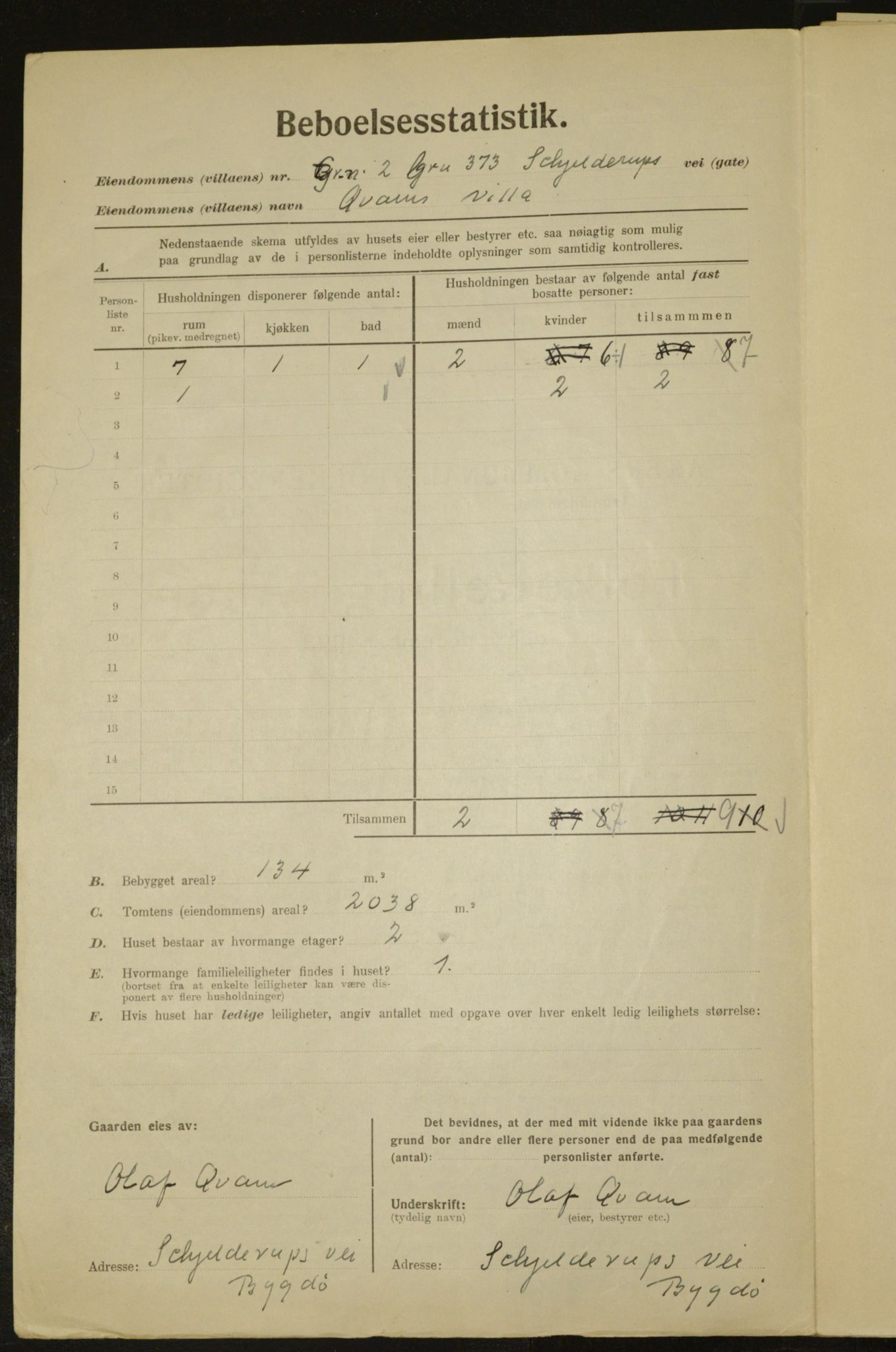 , Municipal Census 1923 for Aker, 1923, p. 4865