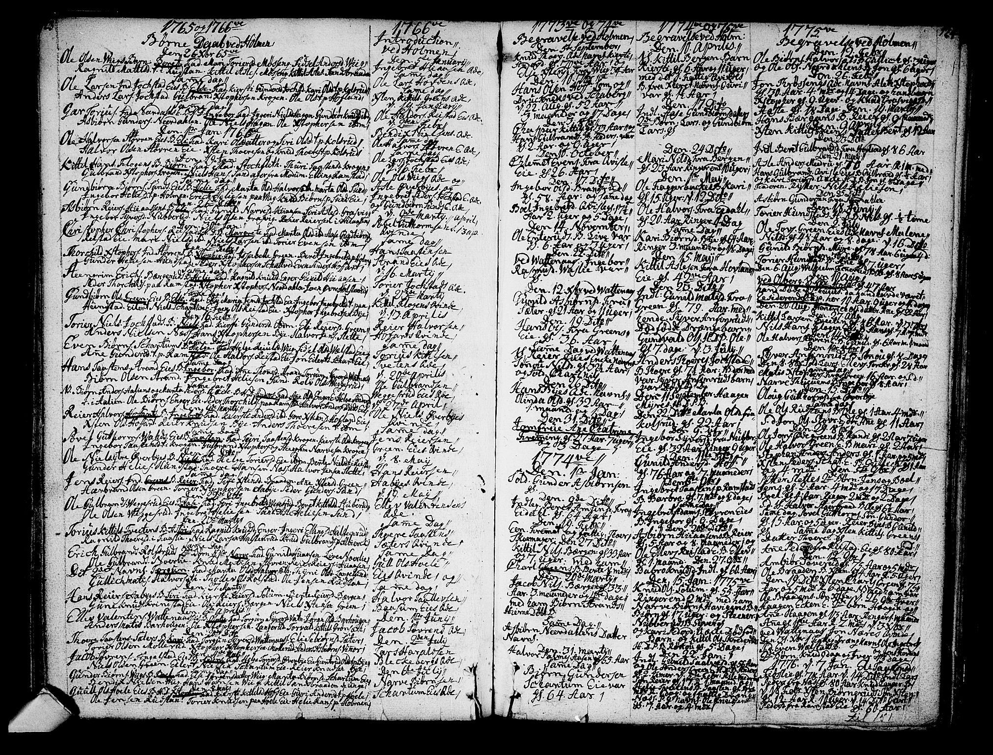 Sigdal kirkebøker, SAKO/A-245/F/Fa/L0001: Parish register (official) no. I 1, 1722-1777, p. 123-124