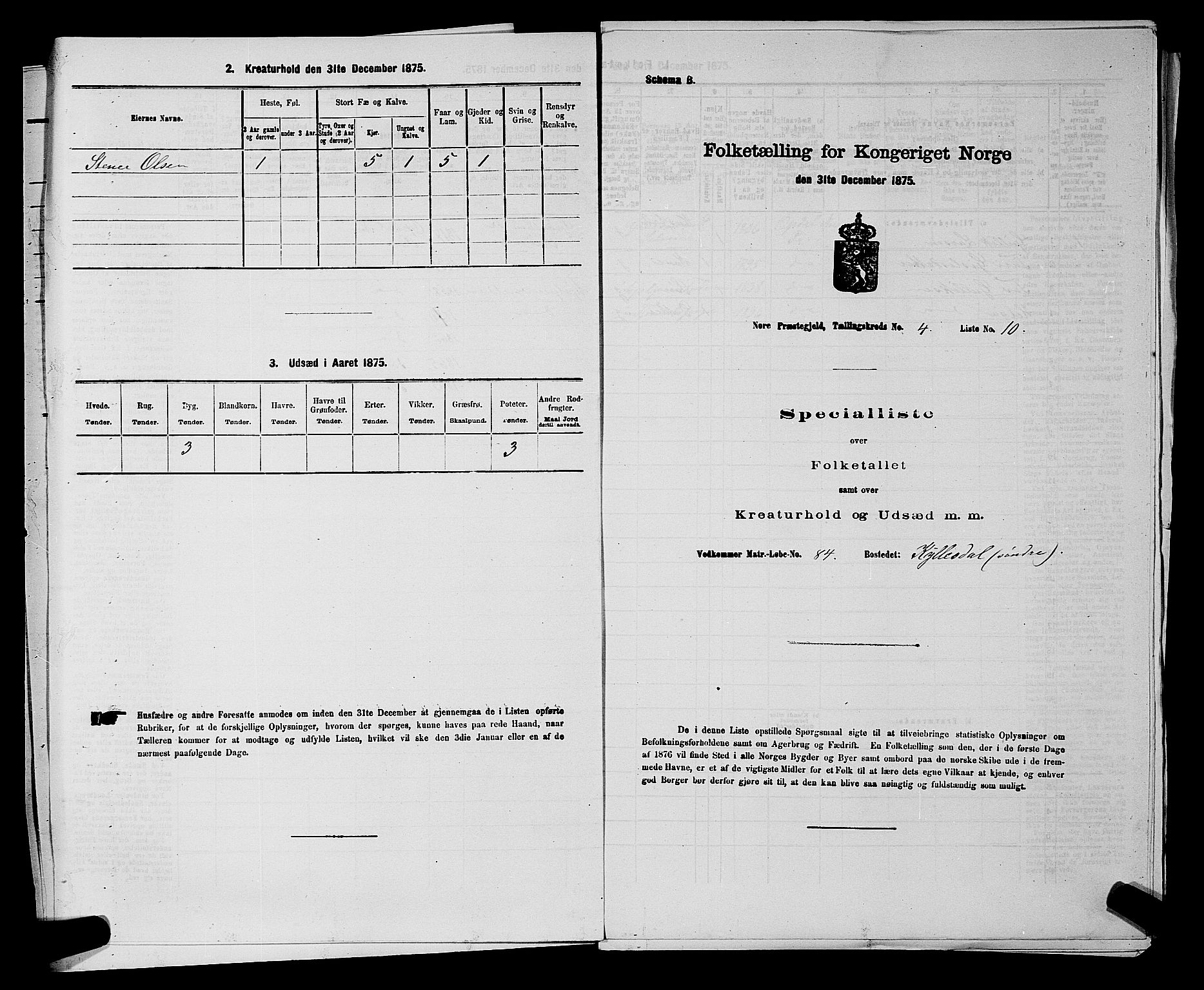 SAKO, 1875 census for 0633P Nore, 1875, p. 600