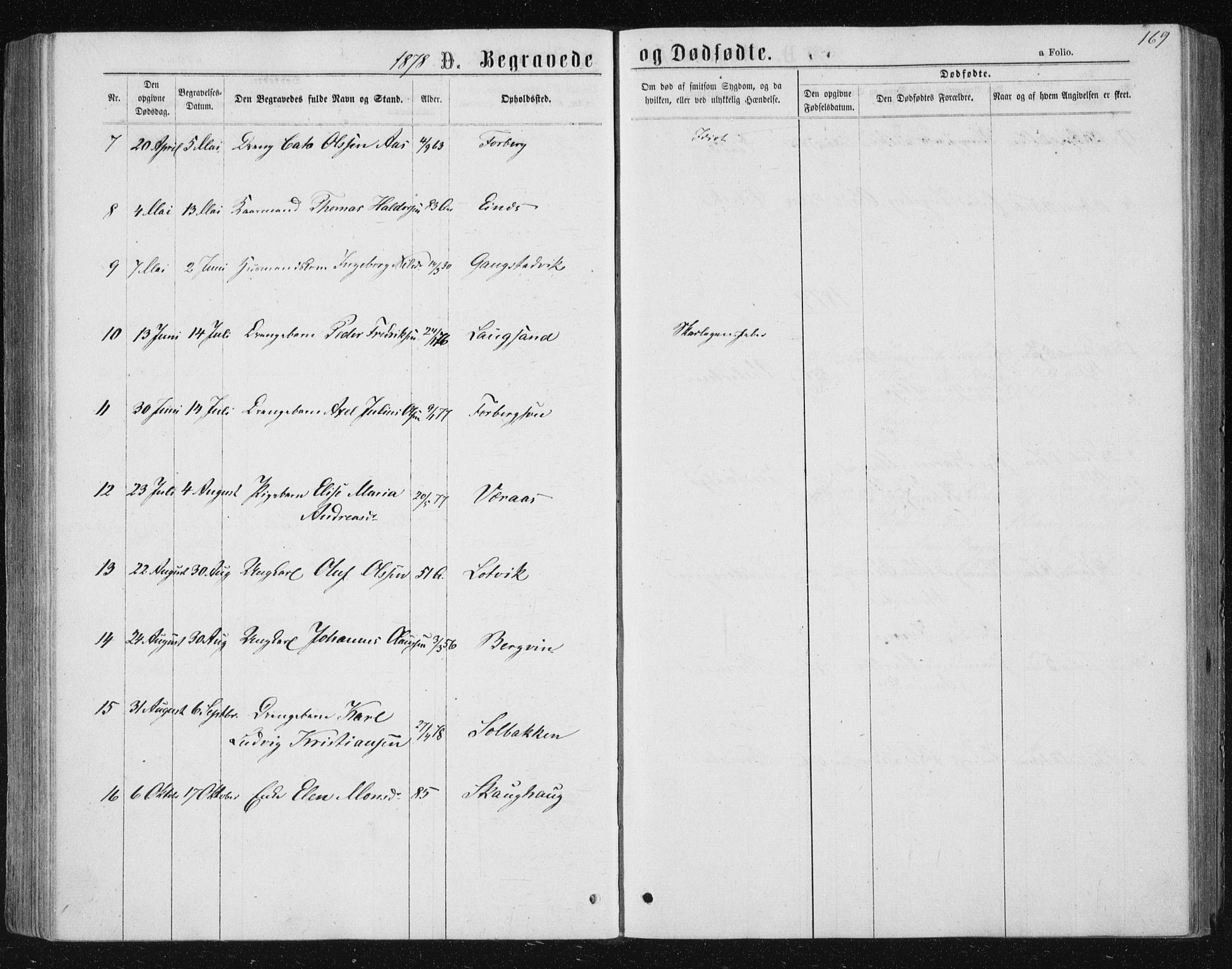 Ministerialprotokoller, klokkerbøker og fødselsregistre - Nord-Trøndelag, SAT/A-1458/722/L0219: Parish register (official) no. 722A06, 1868-1880, p. 169