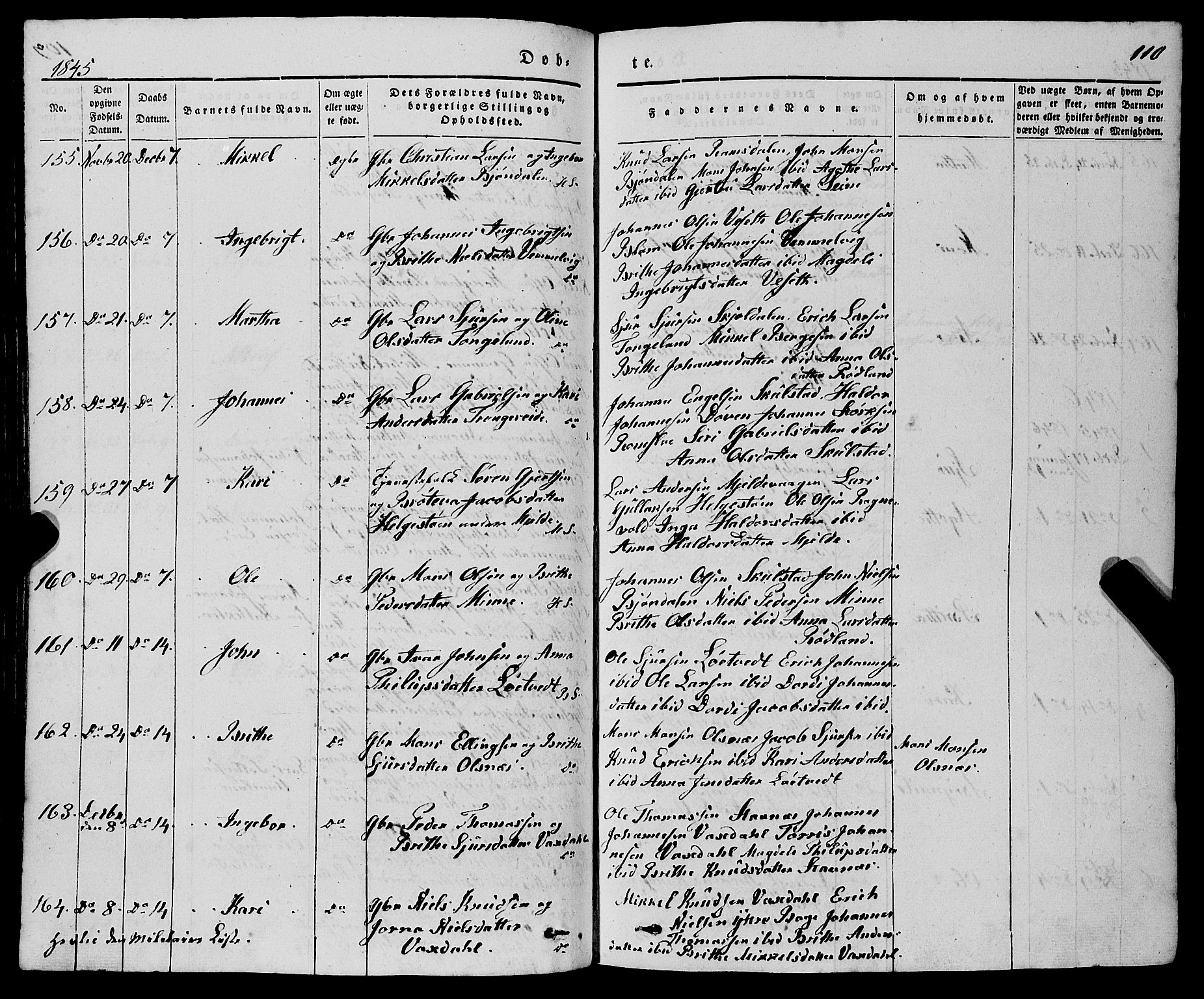 Haus sokneprestembete, SAB/A-75601/H/Haa: Parish register (official) no. A 15, 1838-1847, p. 110