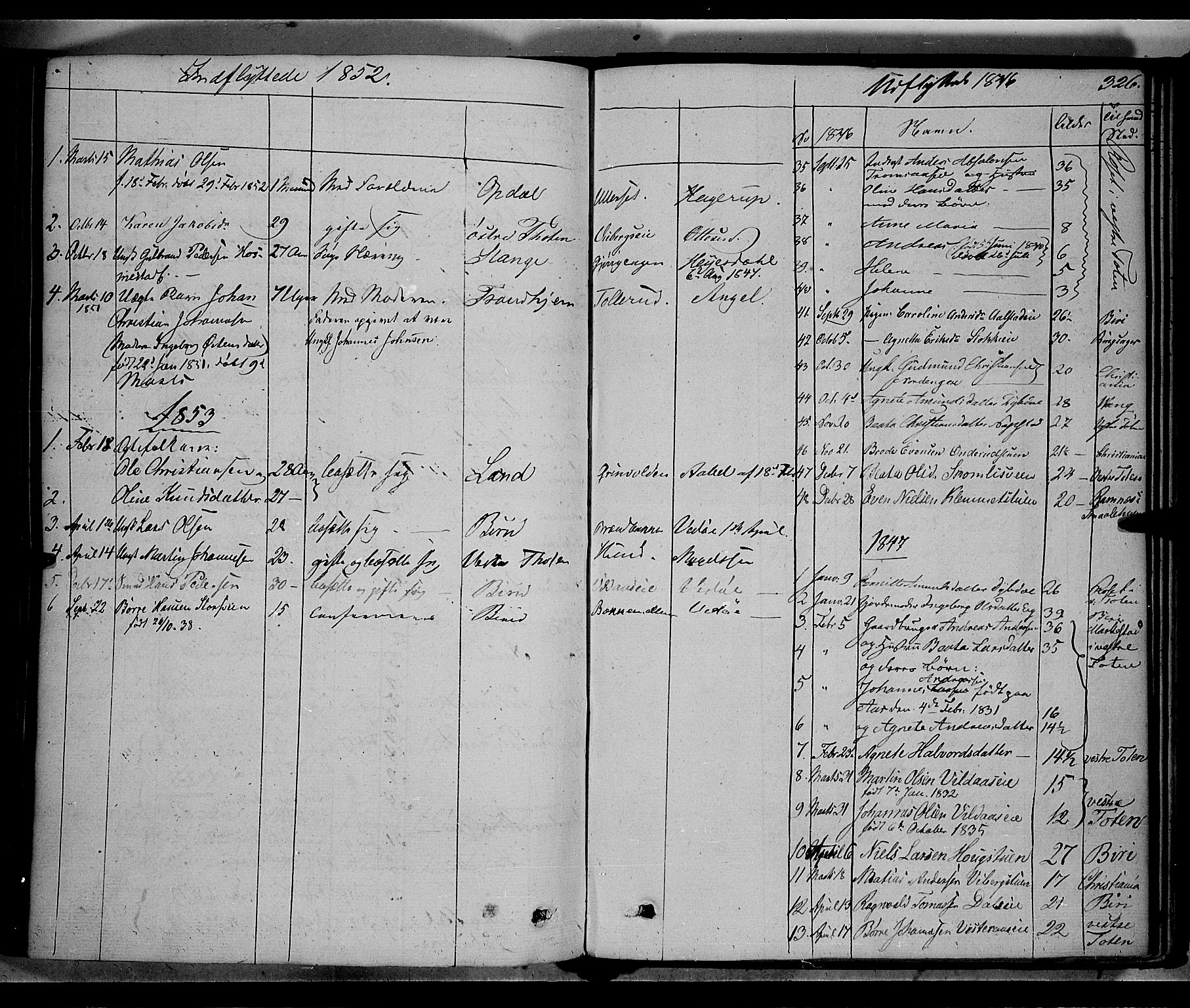 Vardal prestekontor, SAH/PREST-100/H/Ha/Haa/L0005: Parish register (official) no. 5, 1831-1853, p. 326