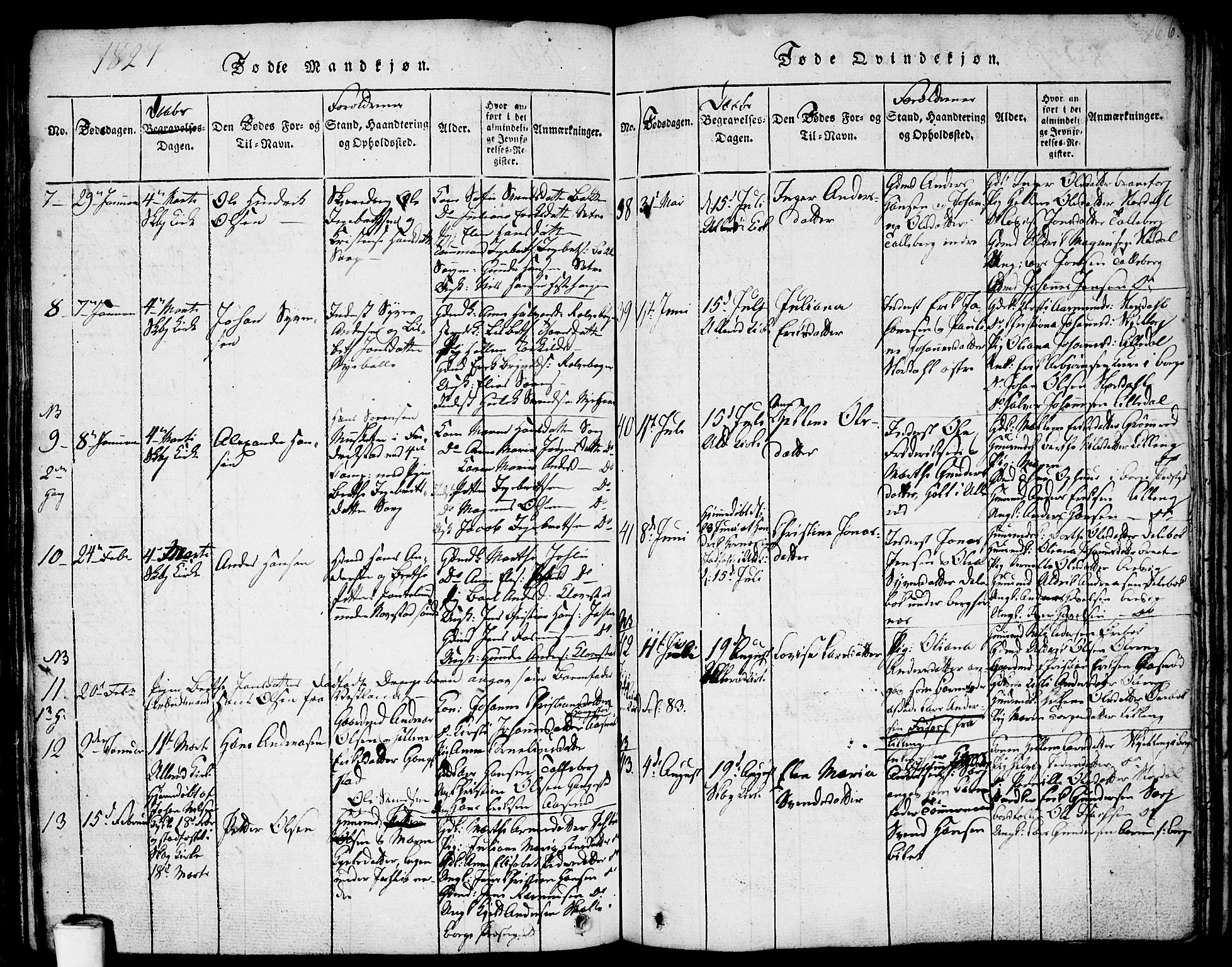 Skjeberg prestekontor Kirkebøker, AV/SAO-A-10923/F/Fa/L0004: Parish register (official) no. I 4, 1815-1830, p. 166