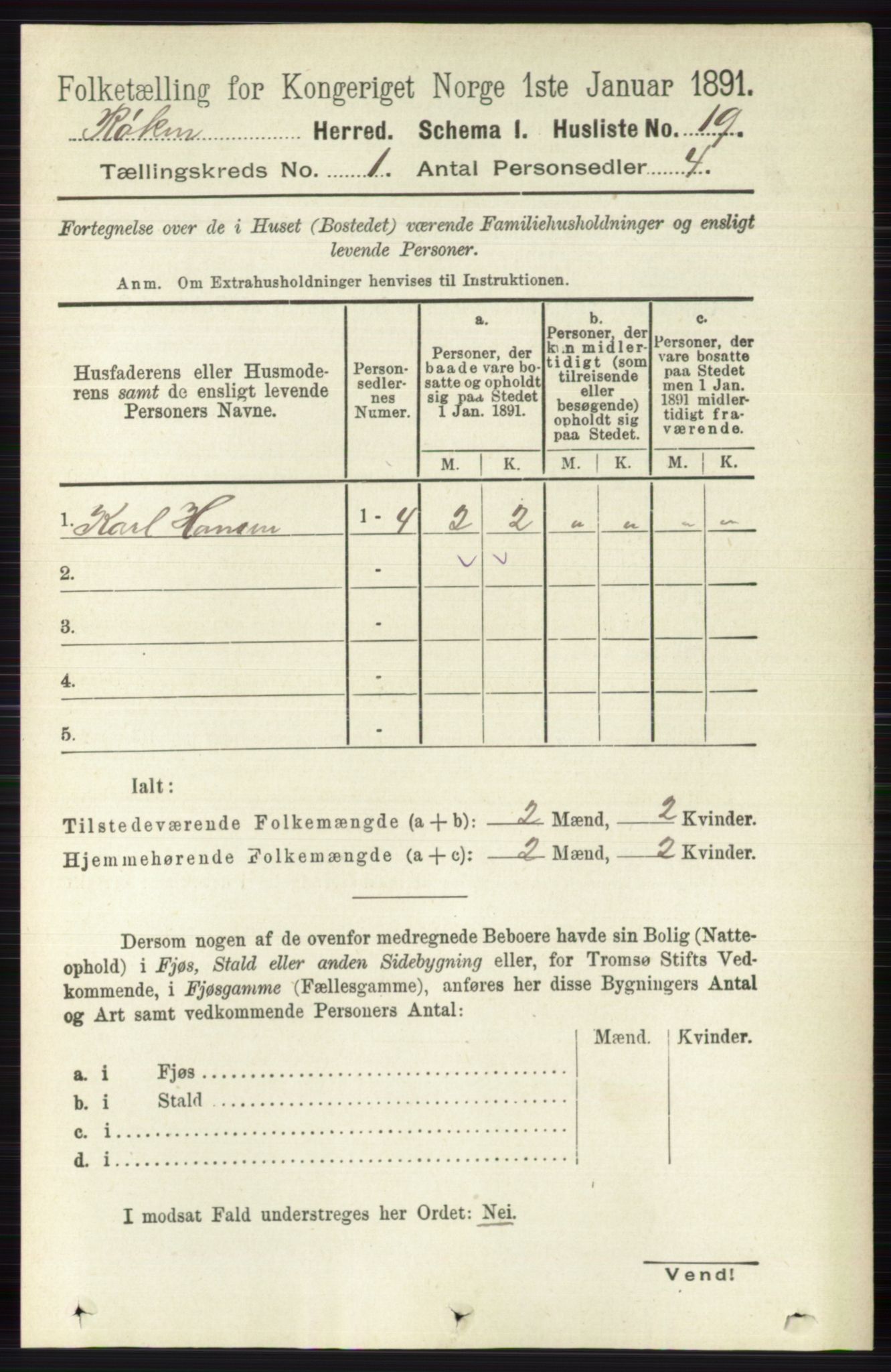 RA, 1891 census for 0627 Røyken, 1891, p. 41