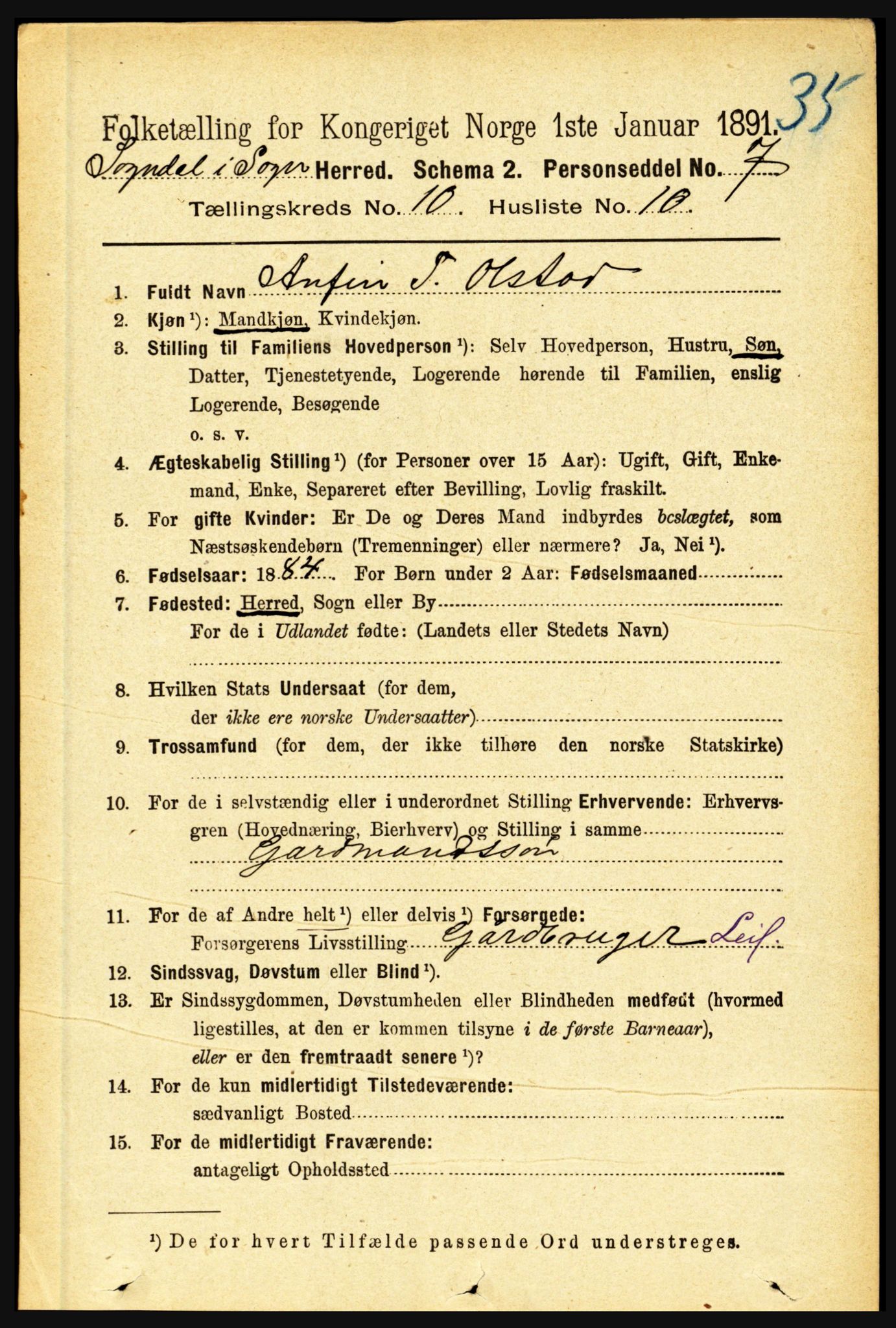 RA, 1891 census for 1420 Sogndal, 1891, p. 4011